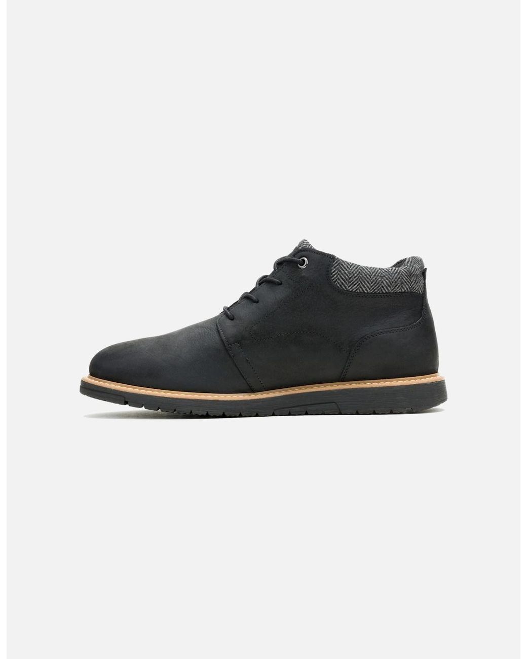 Hush Puppies Black Jenson Leather Ankle Boots for men