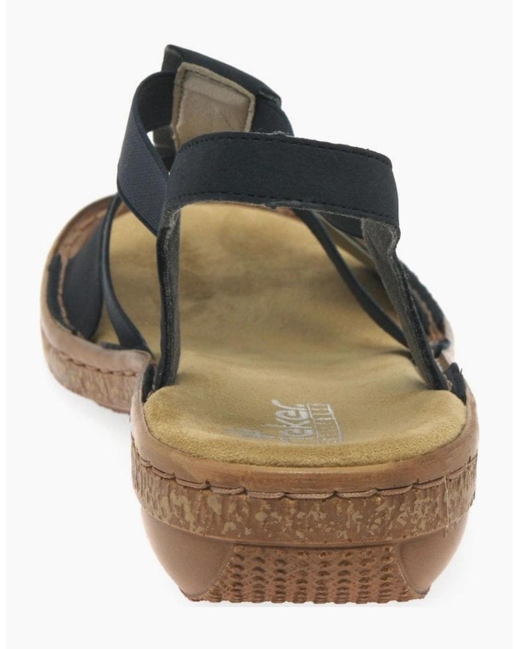 Rieker Black Trim Sling Back Sandals