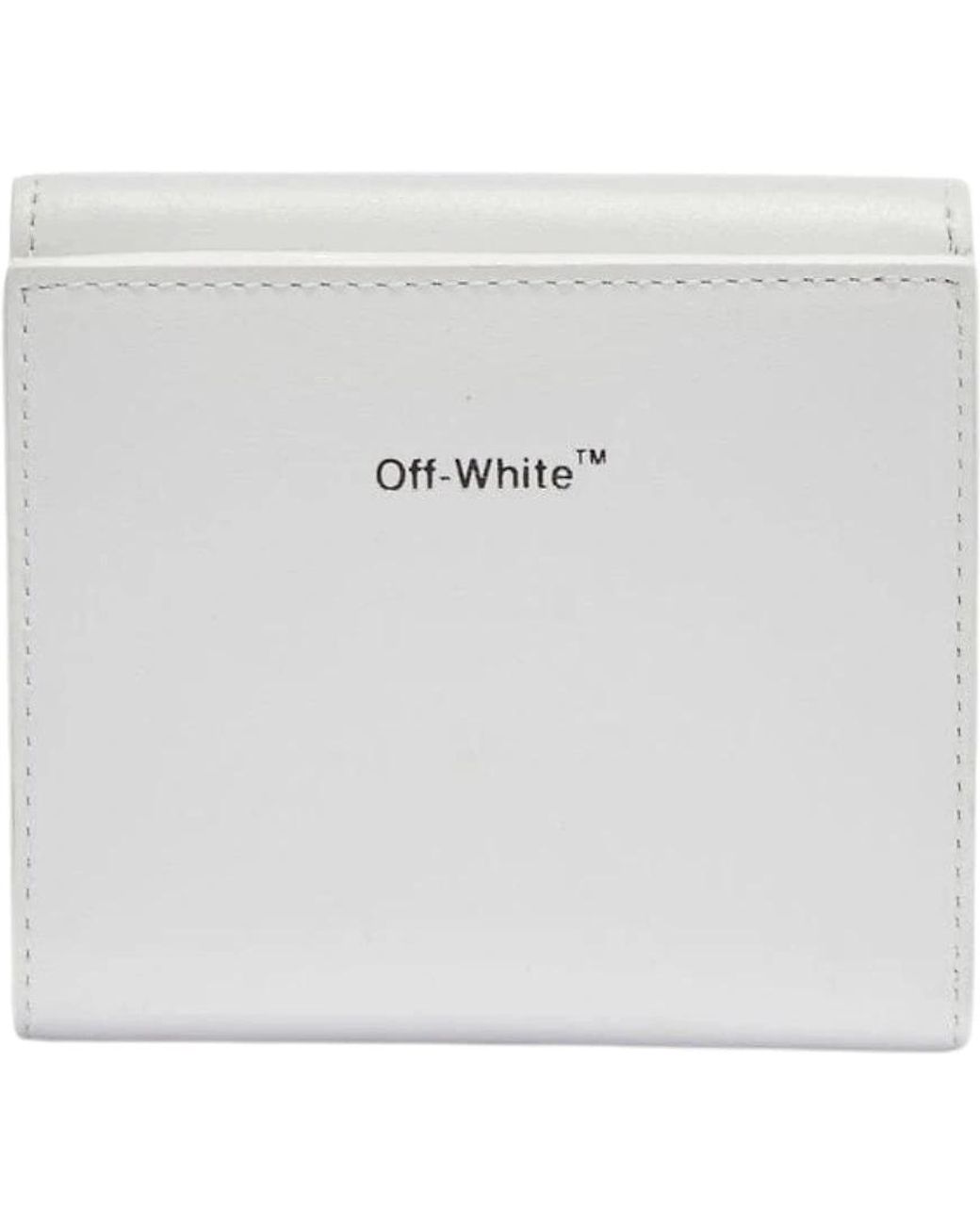 Off-White c/o Virgil Abloh Metallic Quote Logo Jitney French Purse