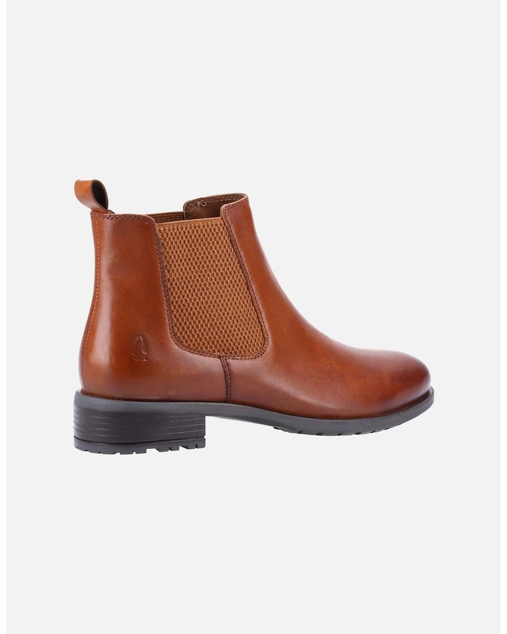 Hush Puppies Brown Sammie Leather Tan Flat Chelsea Boots