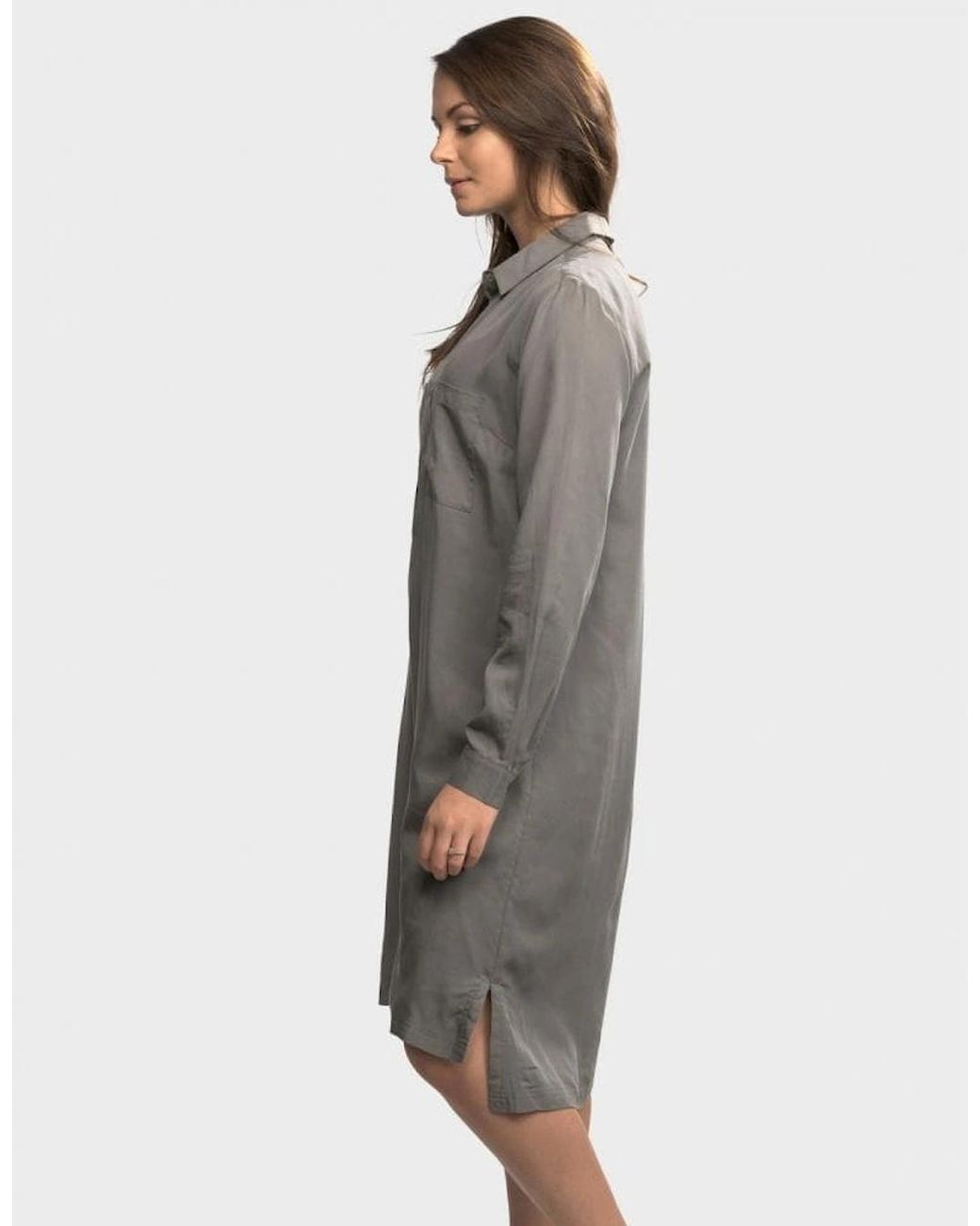 Great Plains Gray Great Plains Bryony Tencel Tunic Shirt Dress
