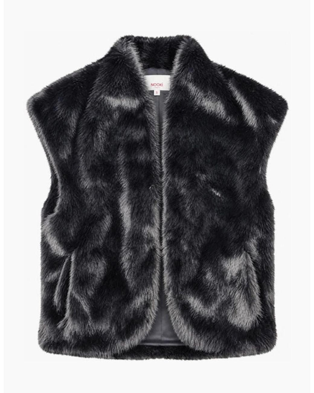 Nooki Design Black Alisha Faux Fur Gilet