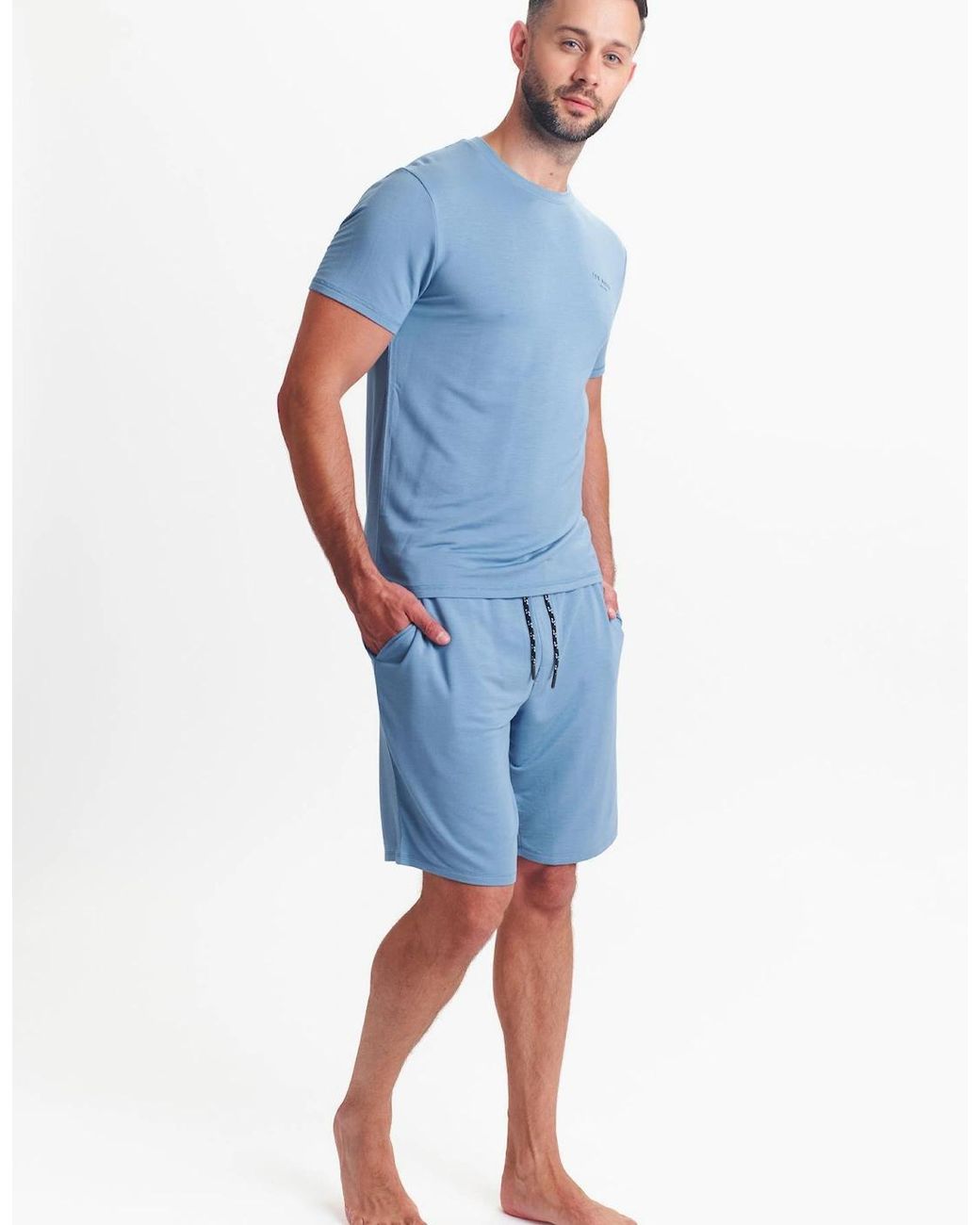 Ted Baker Blue Modal T Shirt And Short Set Loungewear Riviera for men