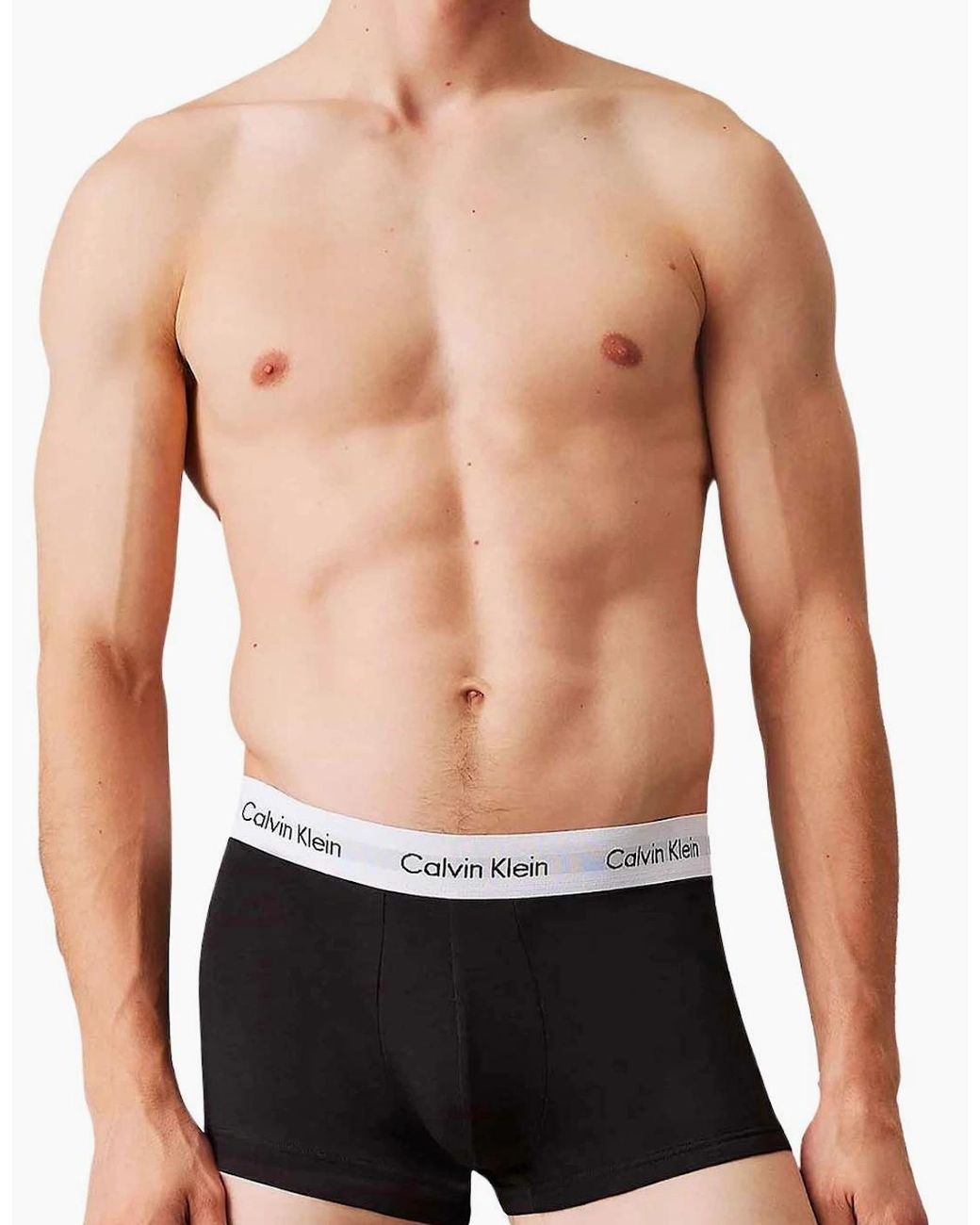 Calvin Klein Blue 3-Pack Icon Cotton Stretch Low-Rise Boxer Trunks for men