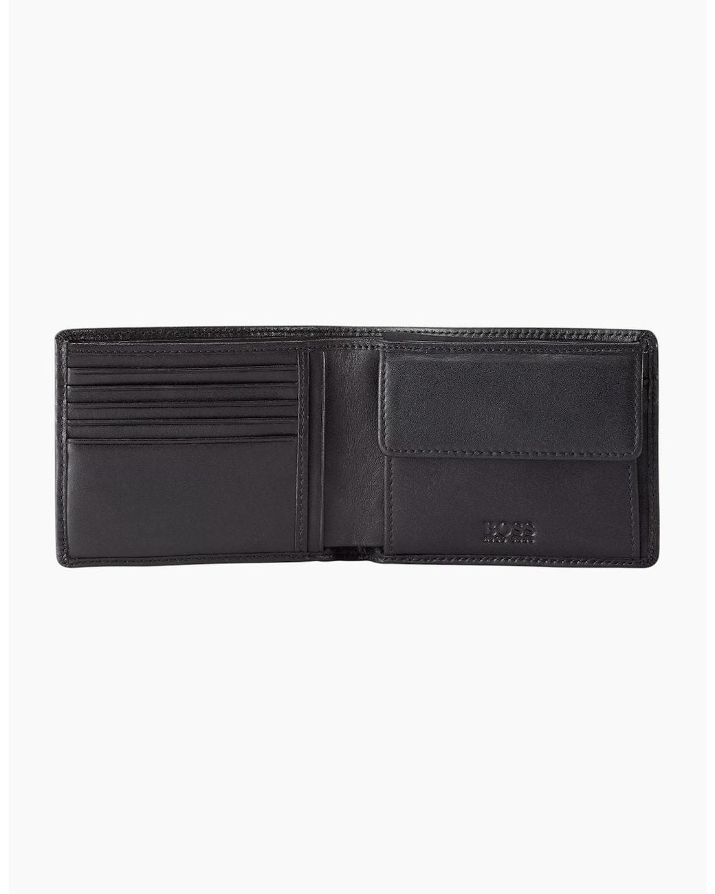 Boss Gray Wallet Asolo Genuine Leather Wallet Bifold Credit Card Holder for men