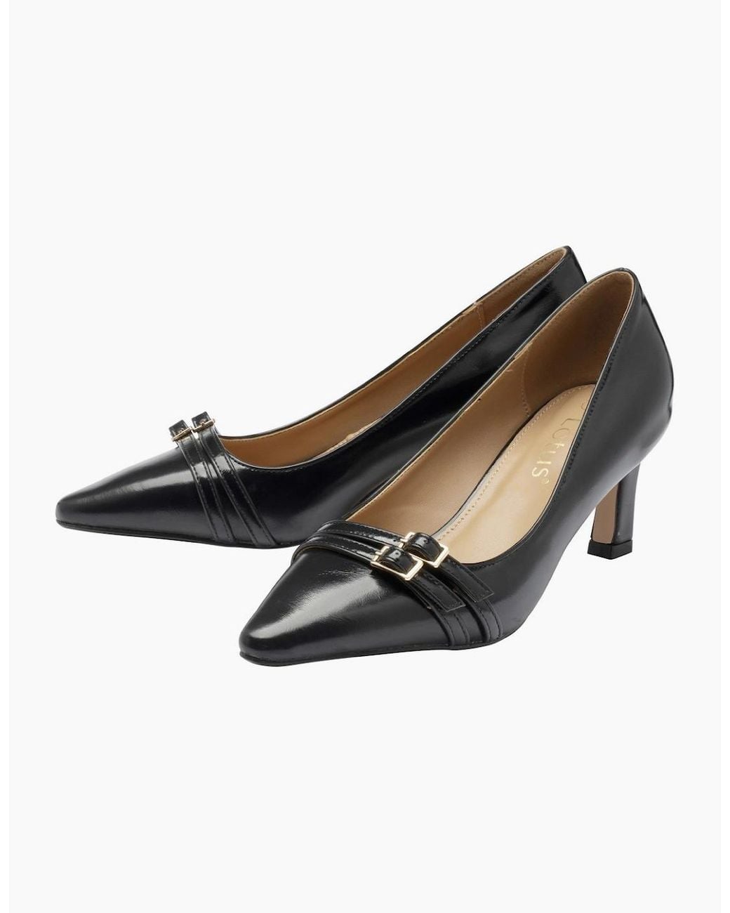 Lotus Black Annalise Court Shoes