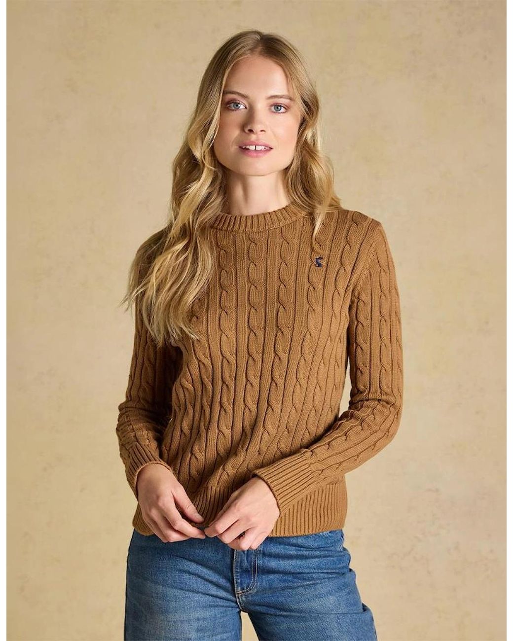Joules Natural Classic Cable Jumpers Camel