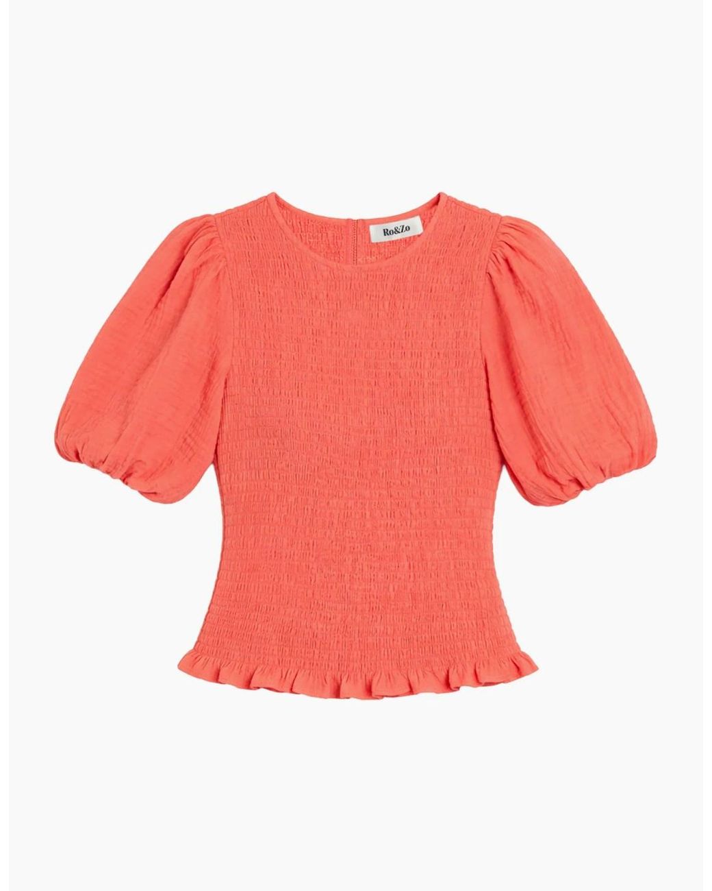 Ro&zo Coral Cheesecloth Shirred Top