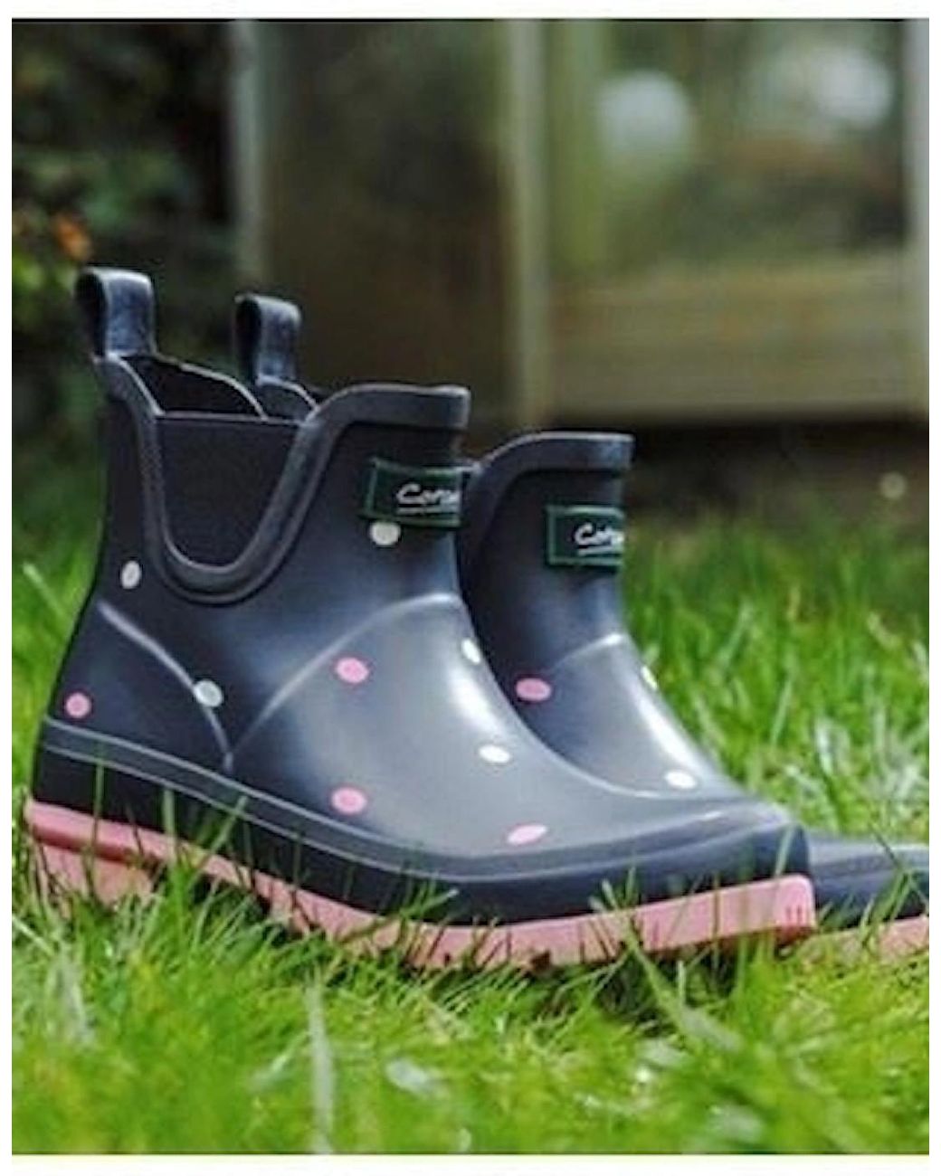 Cotswold Blue Clarence Ankle Rubber Spot Wellington Boots