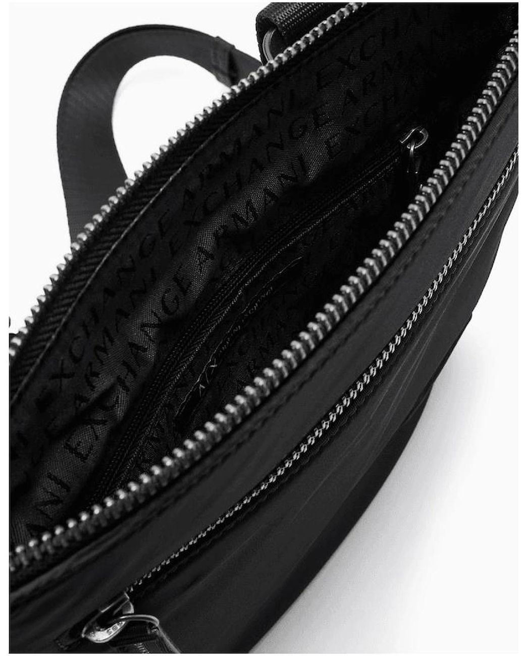 ARMANI EXCHANGE Black Nylon Icon Logo Side Bag for men