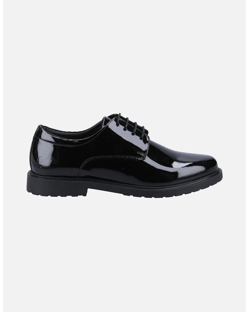 Hush Puppies Black Verity Slip On Leather Patent Brogues Shoes