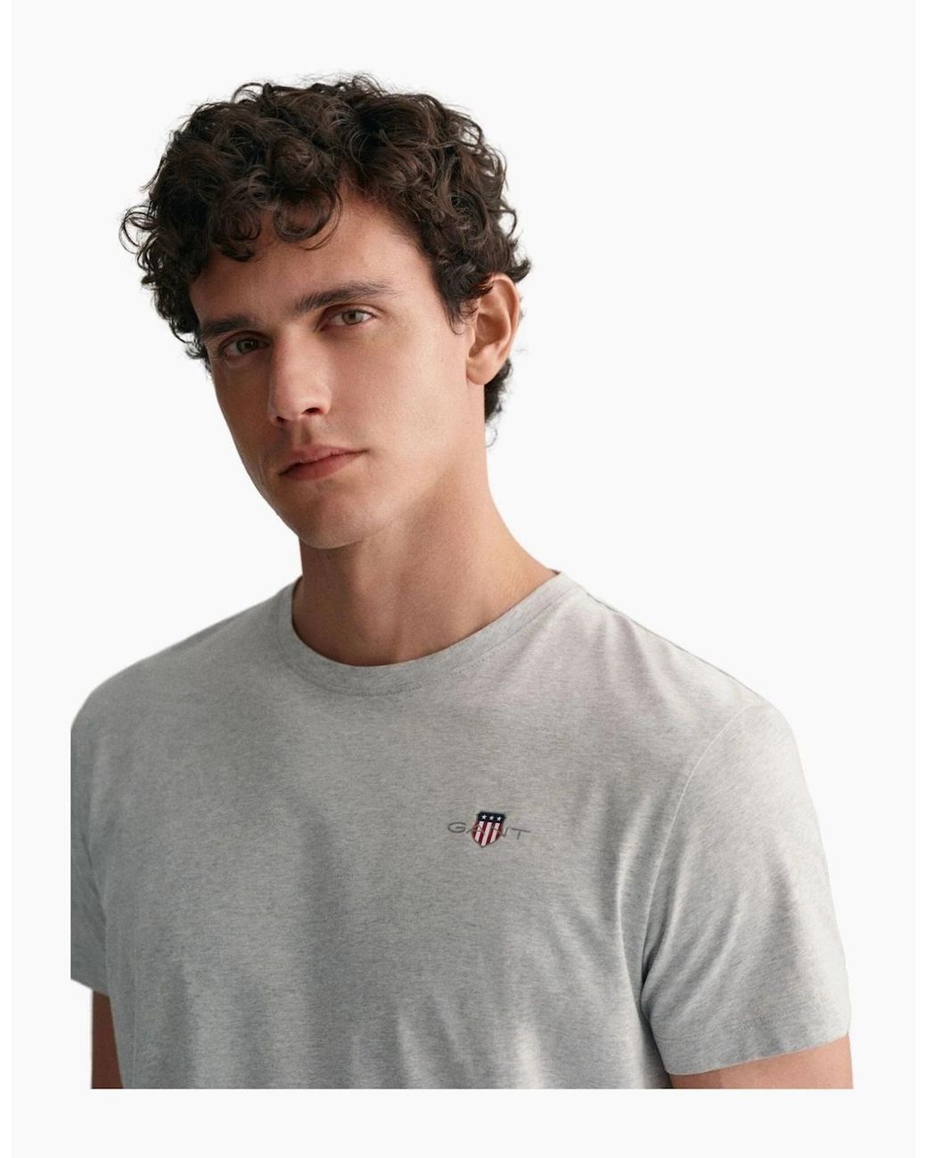 Gant Gray Shield Logo Jersey Pyjama T-Shirt, Light Melange for men
