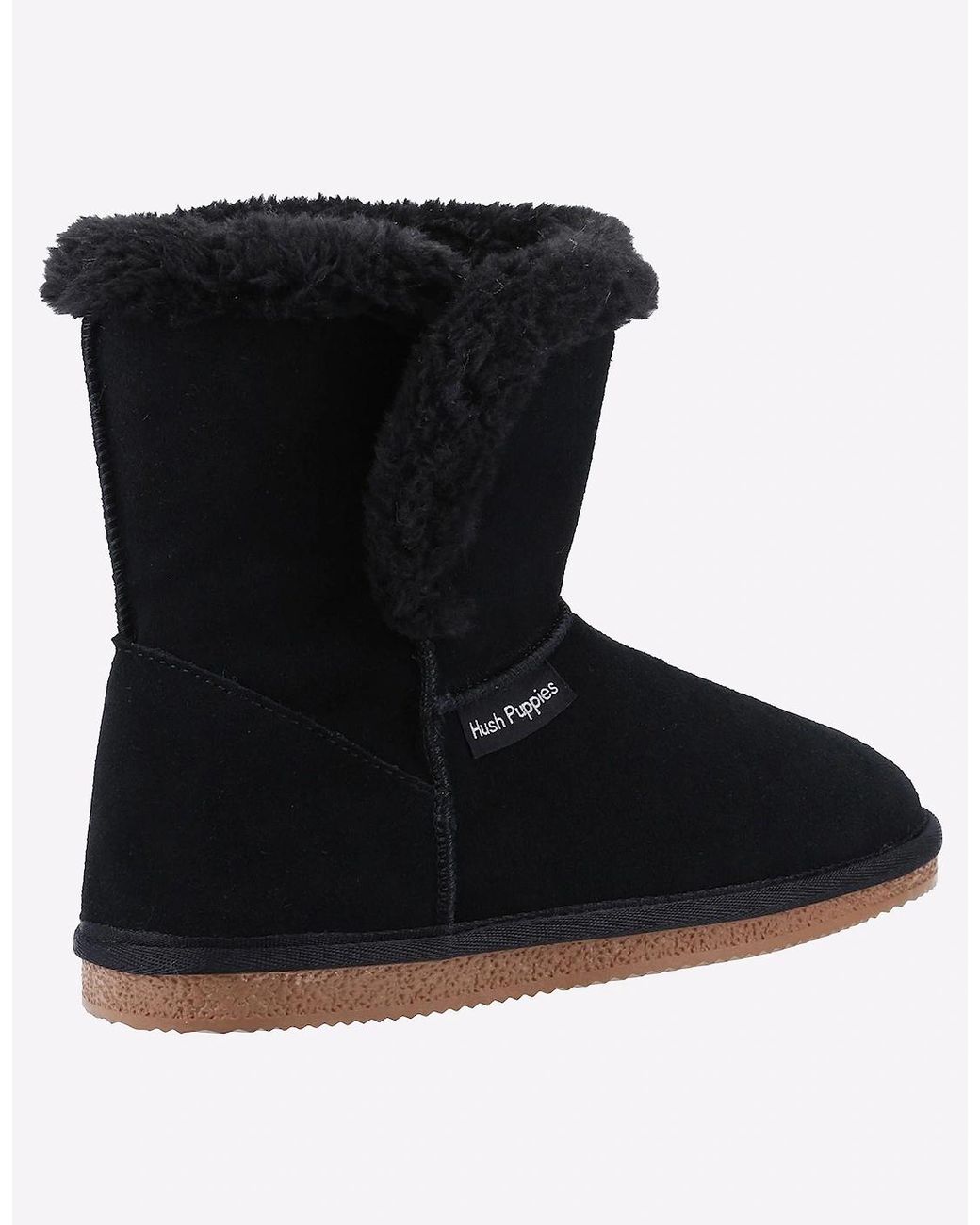 Hush Puppies Black Ashleigh Memory Foam Slipper Boots