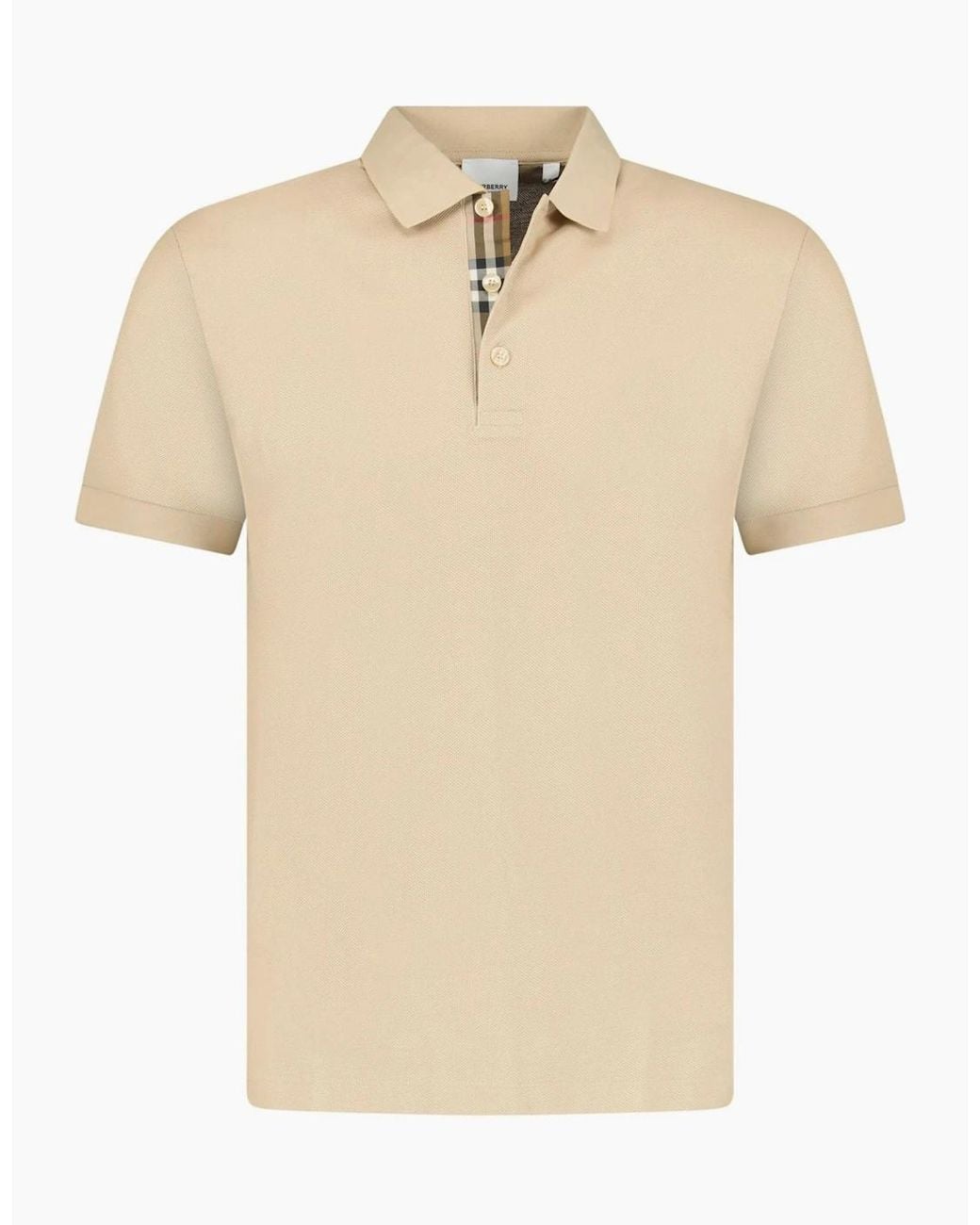 Burberry Natural 'Hartford' Check Placket Polo for men