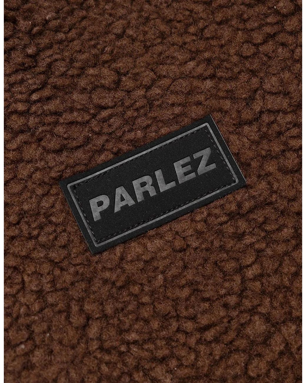 Parlez Brown Amity Zip Thru Coffee Fleece for men