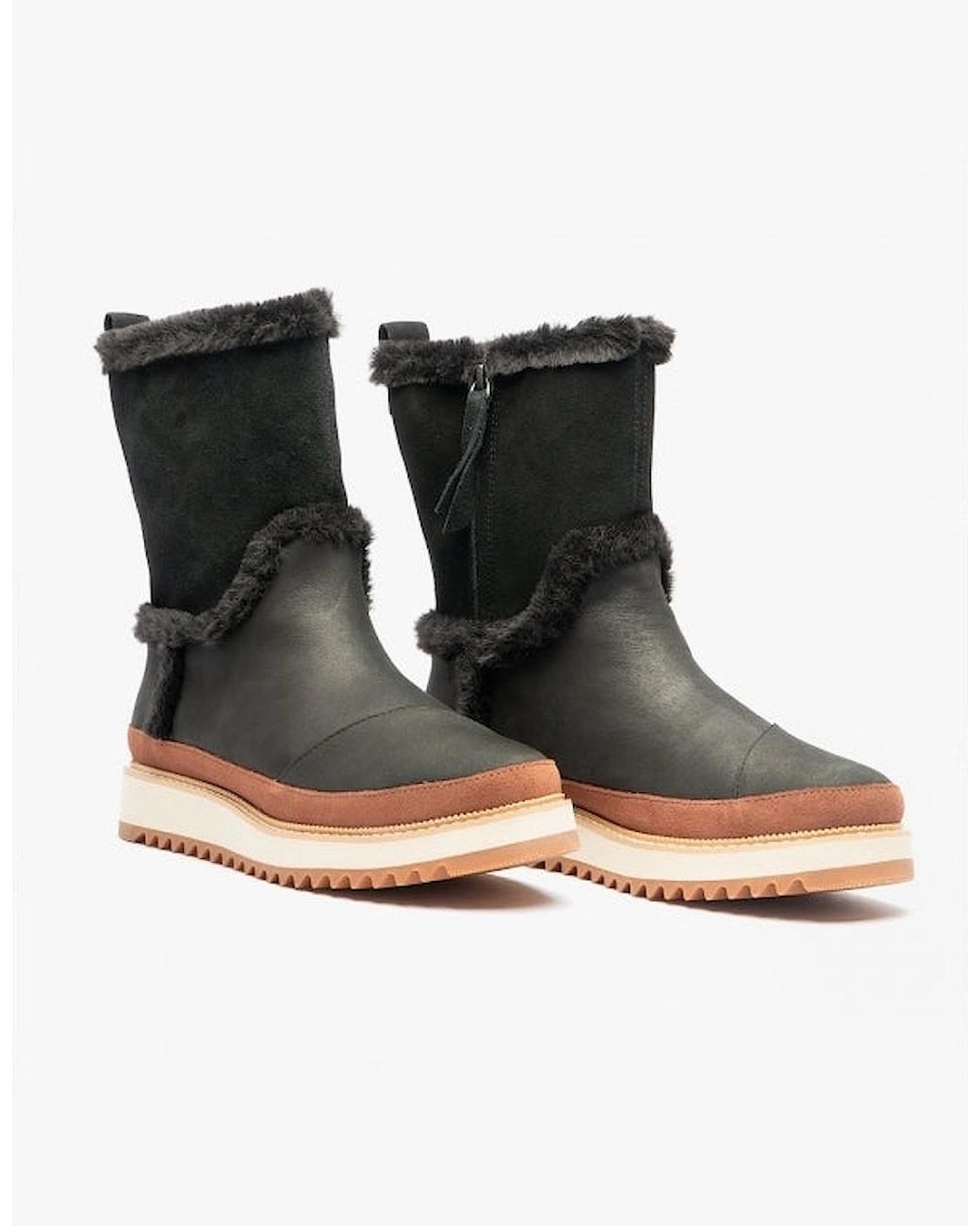 TOMS Black Makenna Leather Boots