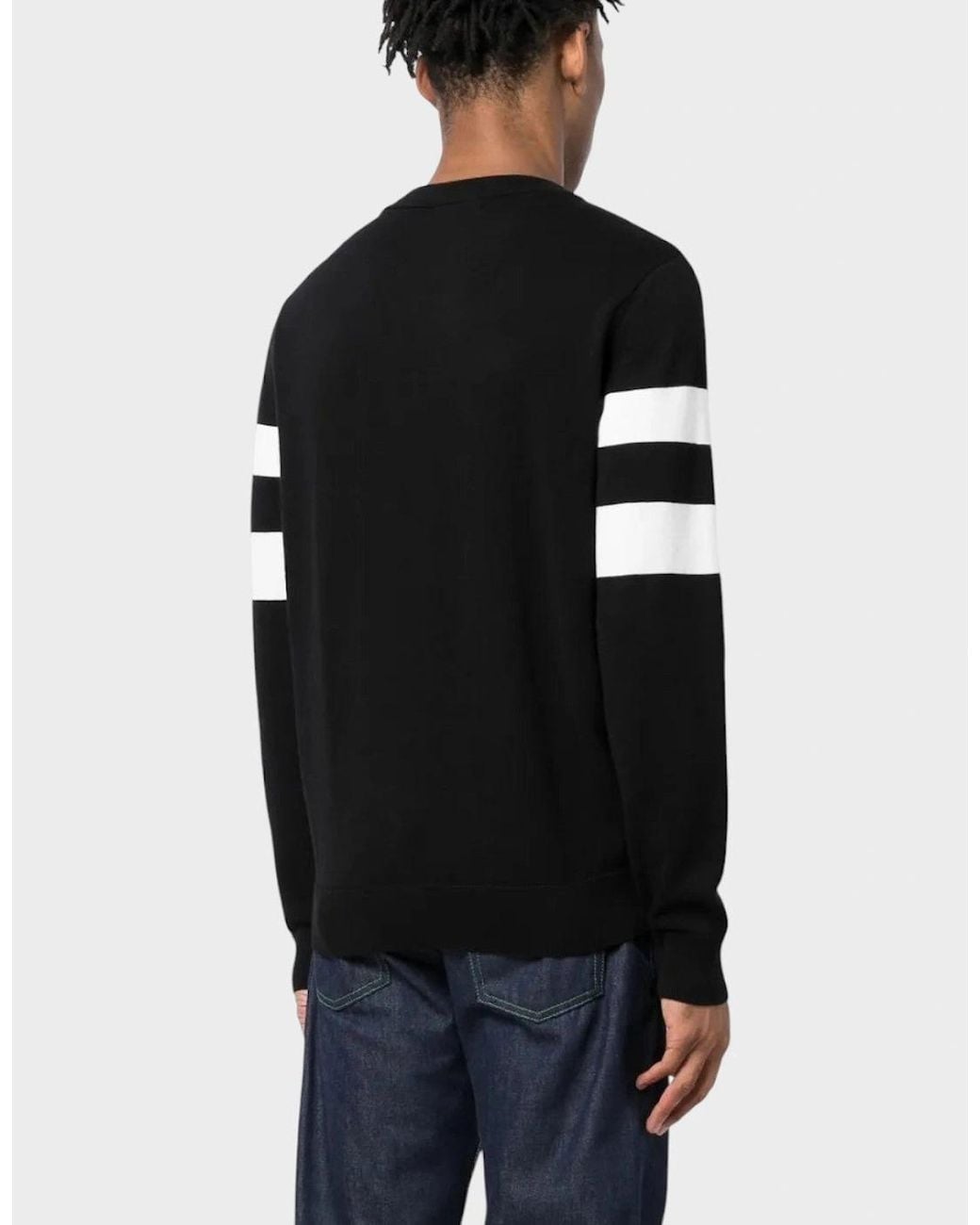 Fred Perry Black Ringer Embroidered Cotton Sweatshirt