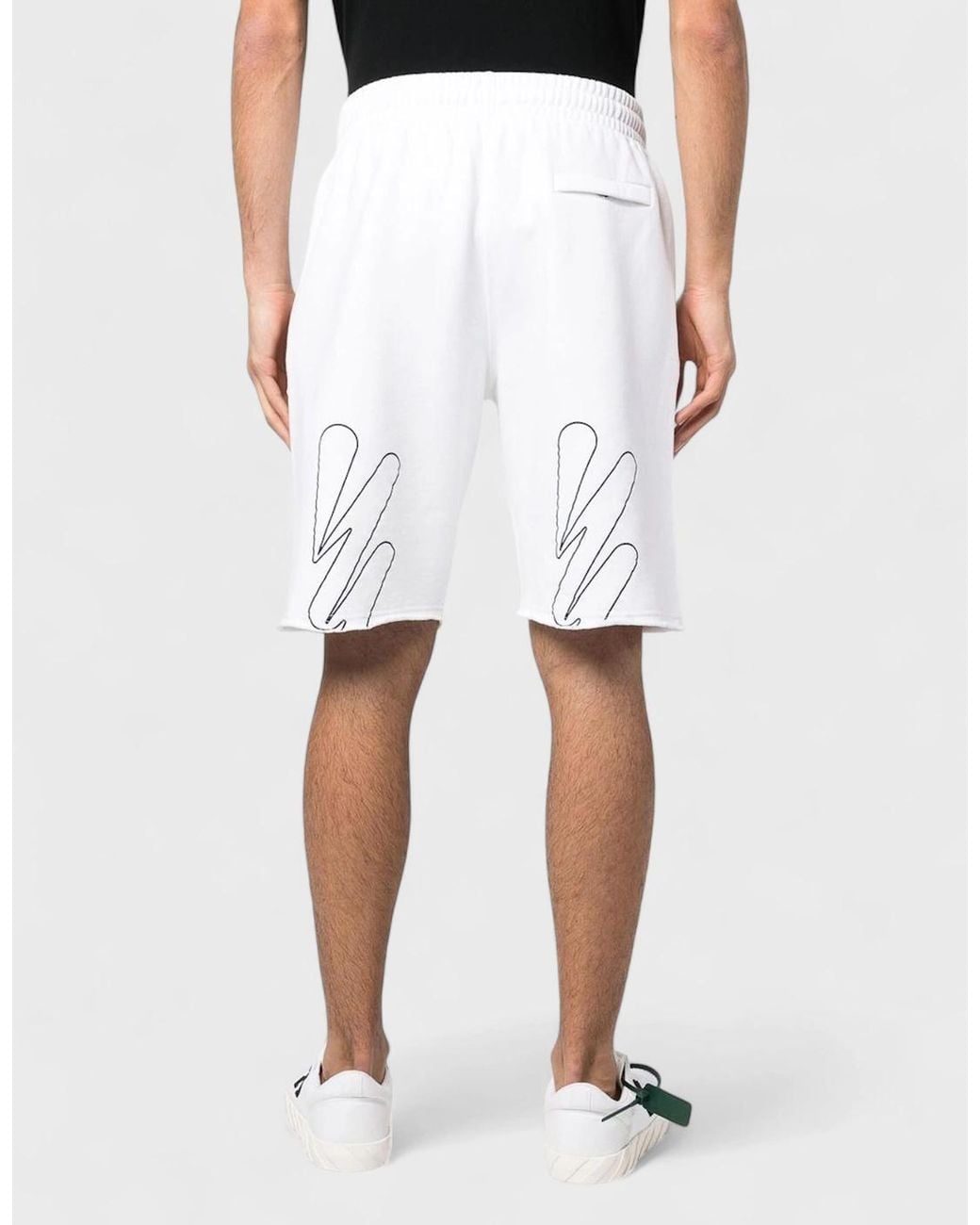 Off-White c/o Virgil Abloh White Wave Diagonal Sweatshorts for men