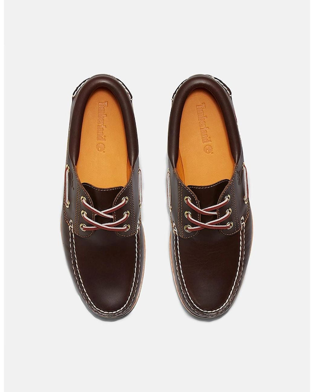 Timberland Brown Authentic 3-Eye Lug Handsewn Boat Shoe