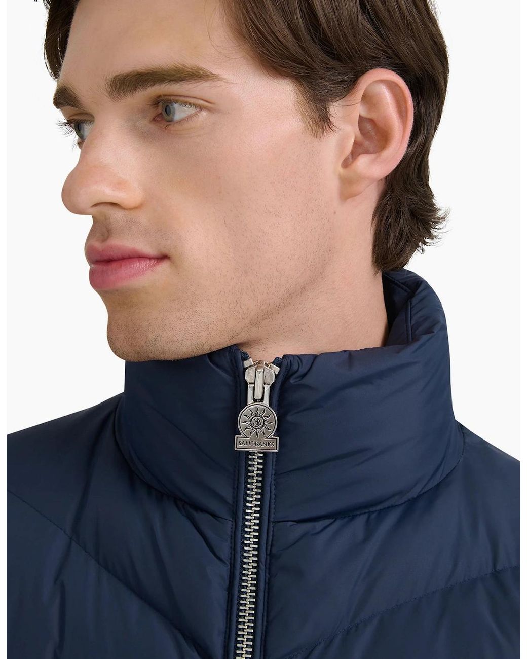 Sandbanks Blue Hybrid Puffer Cardigan for men