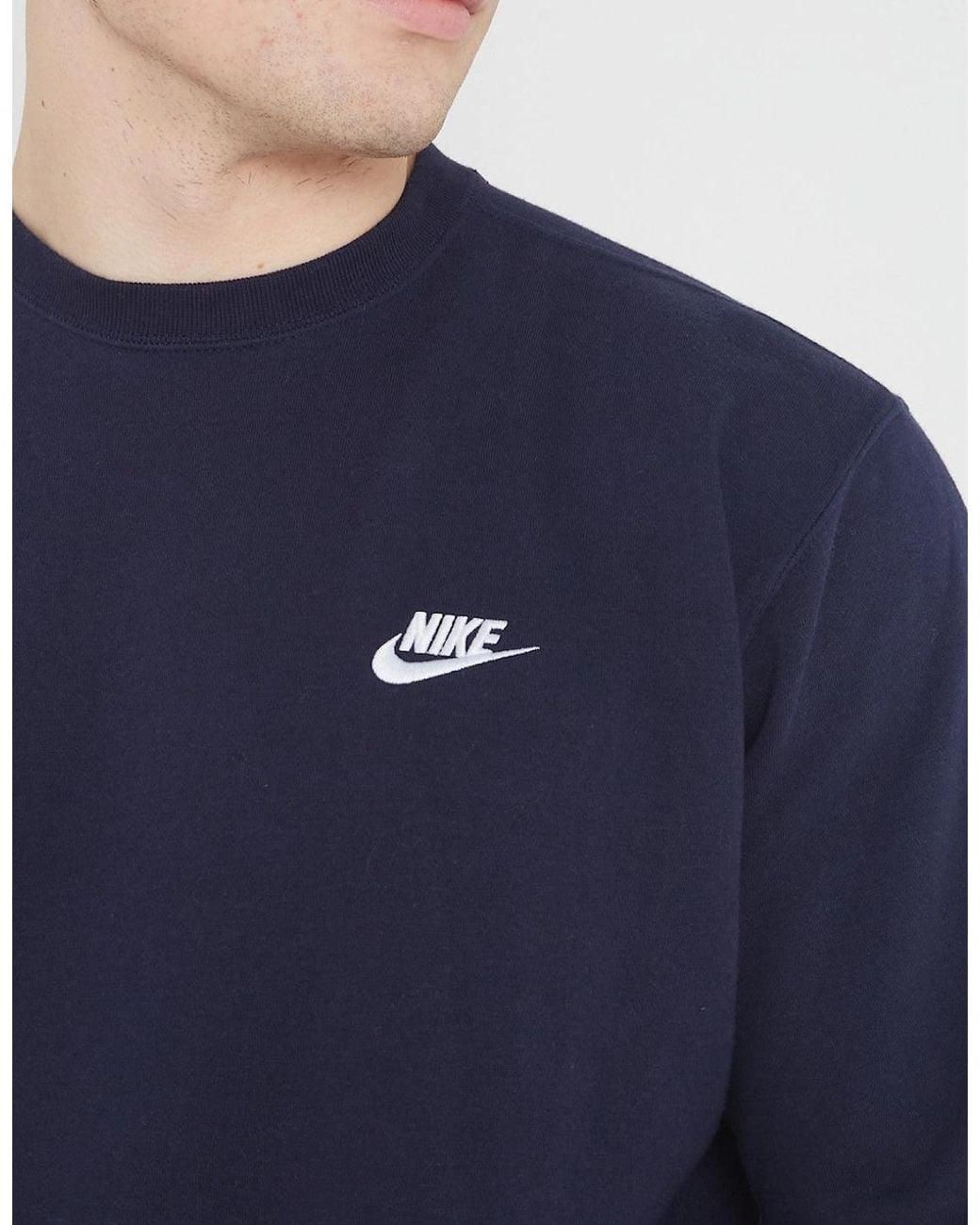 Nike Blue Clubfleece Crewneck Full Tracksuit Set
