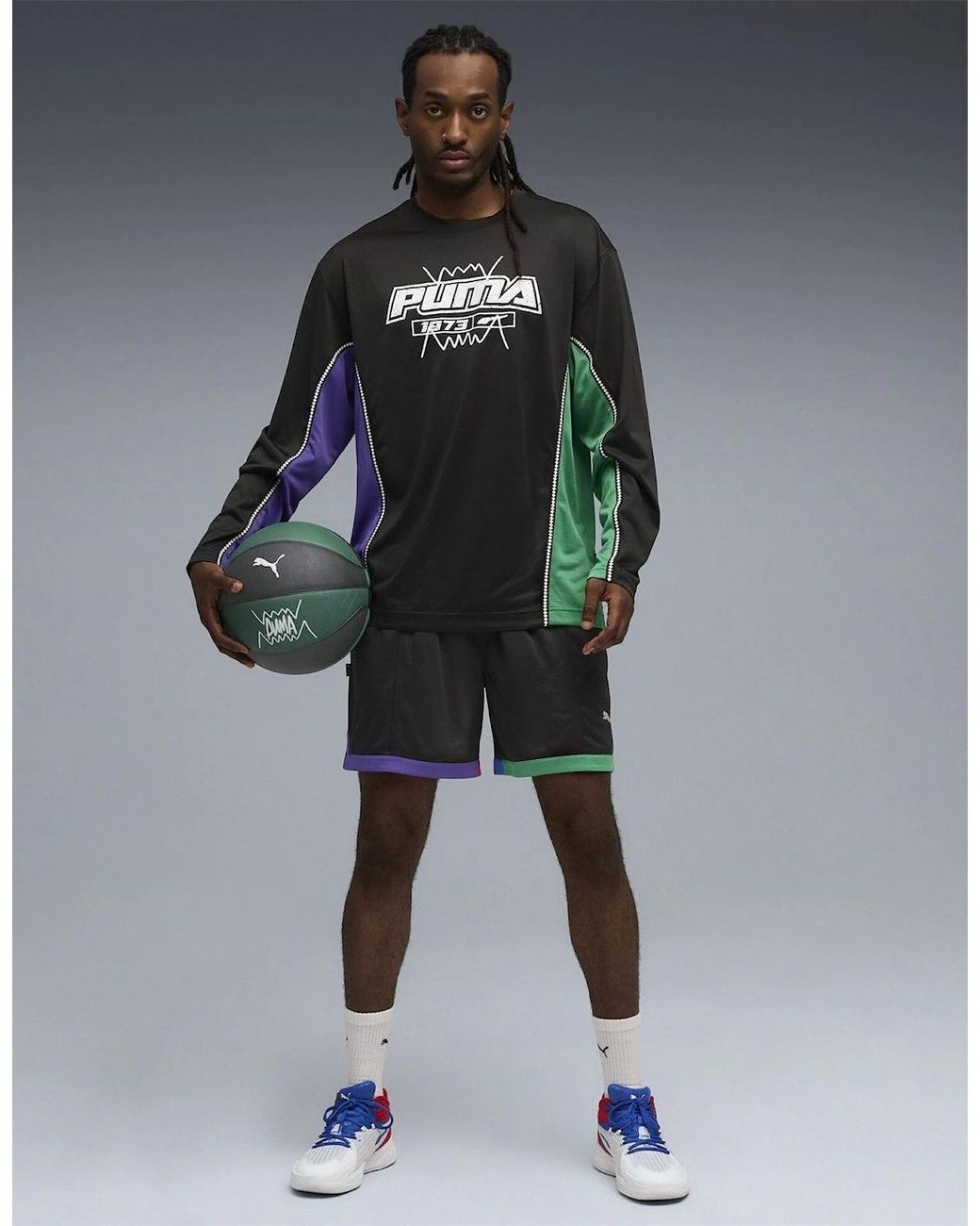 PUMA Black Hoopaverse Shooting Performance Gym Top for men