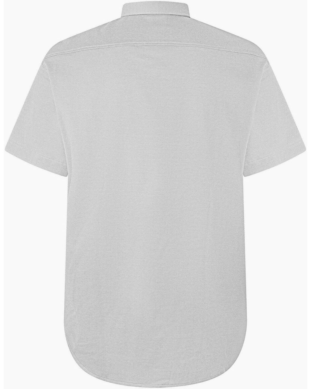 Boss Gray Motion Collared Neck Button Down Collar Short Sleeve Shirt for men