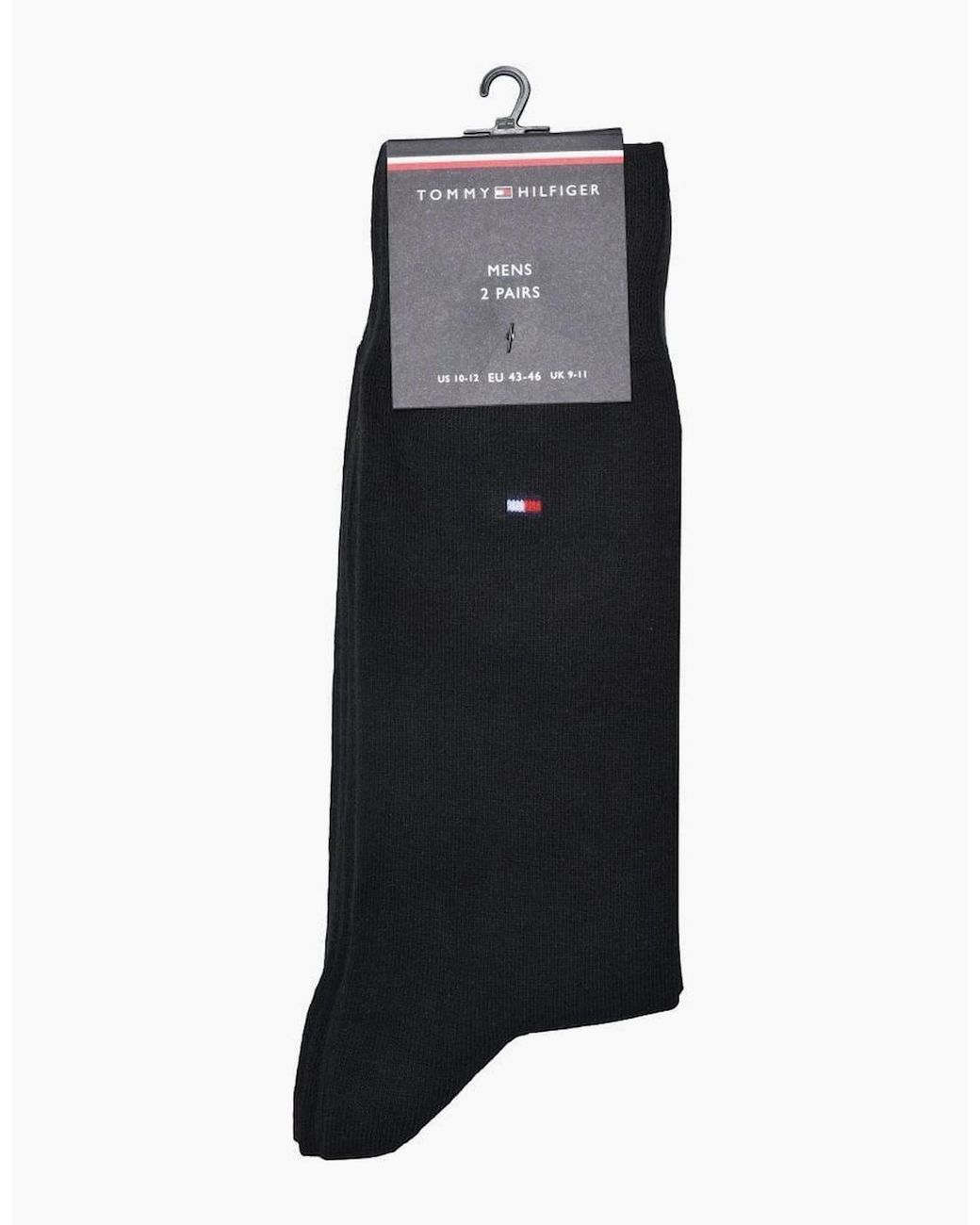 Tommy Hilfiger Black 2-Pack Classic Embroidered Logo Socks for men