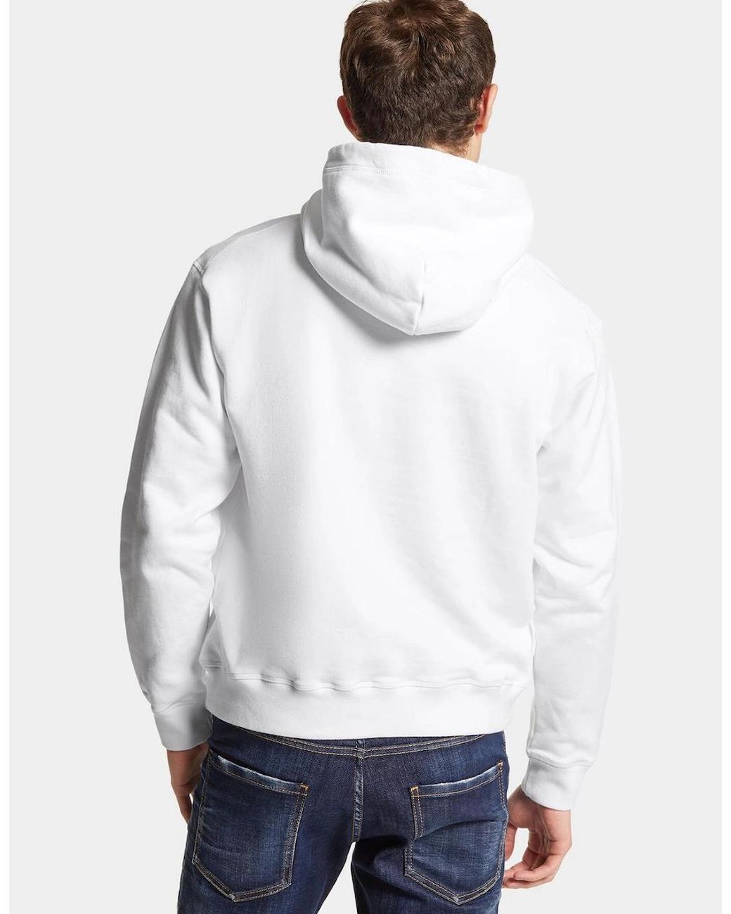 DSquared² White Horror Logo Print Hoodie for men