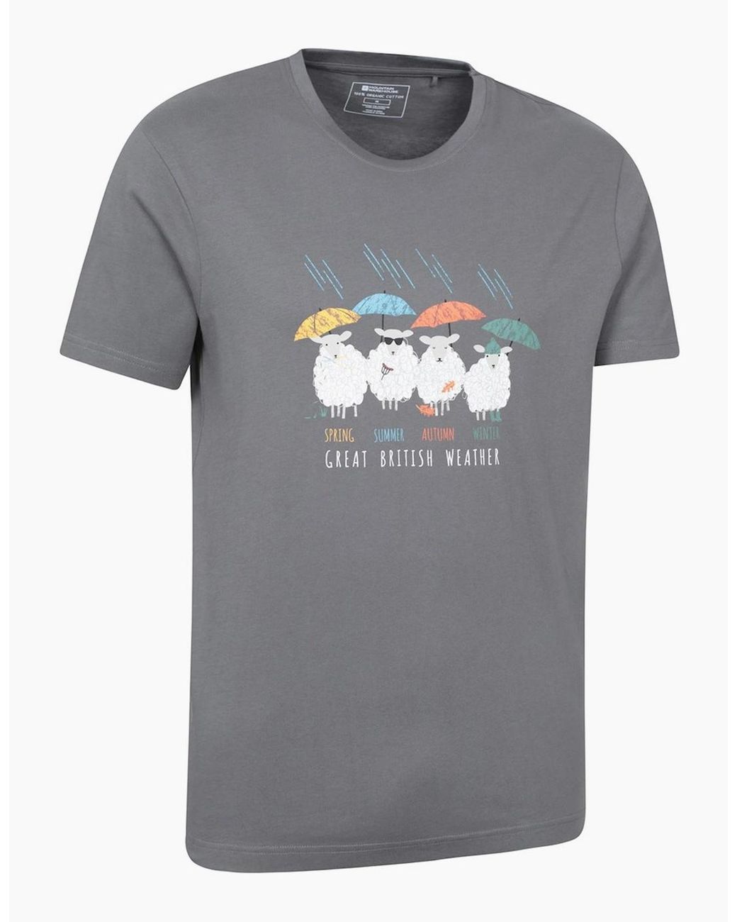 Mountain Warehouse Gray Great British Weather T-Shirt for men