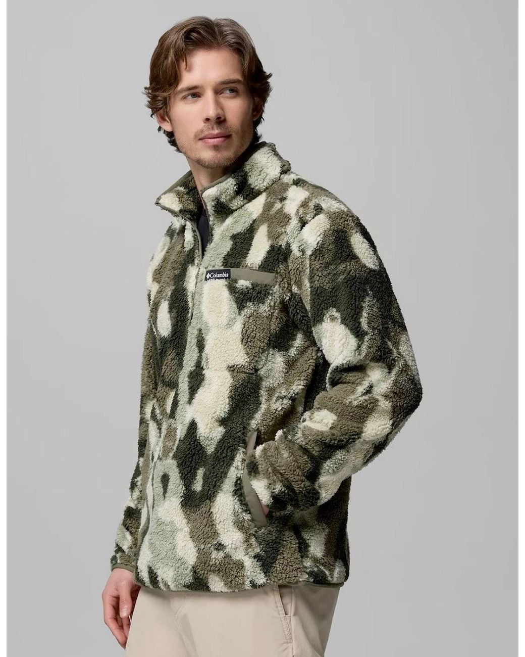 Columbia Green Rugged Ridge Sherpa Half Zip Fleece