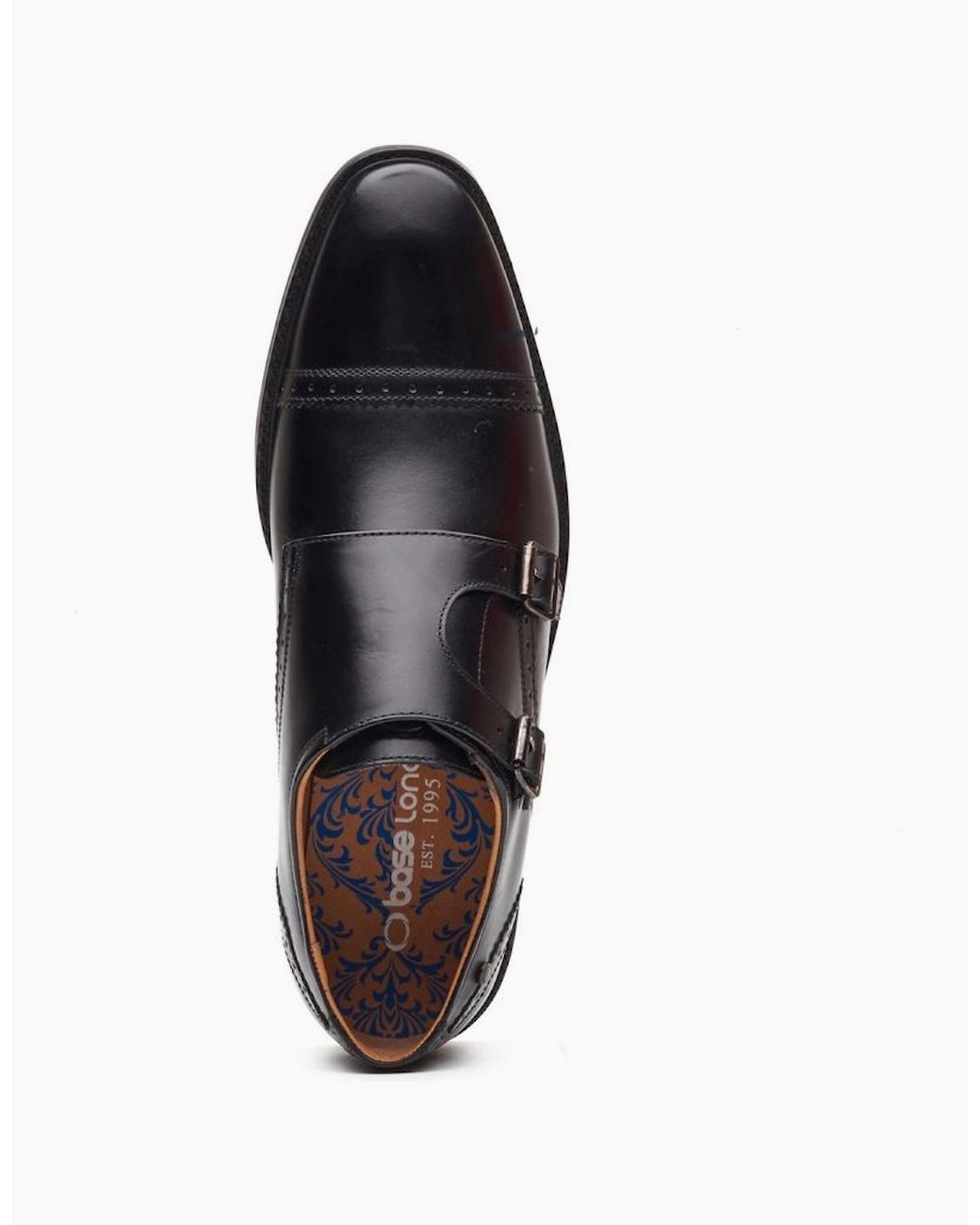 Base London Black Henley Monk Shoes for men