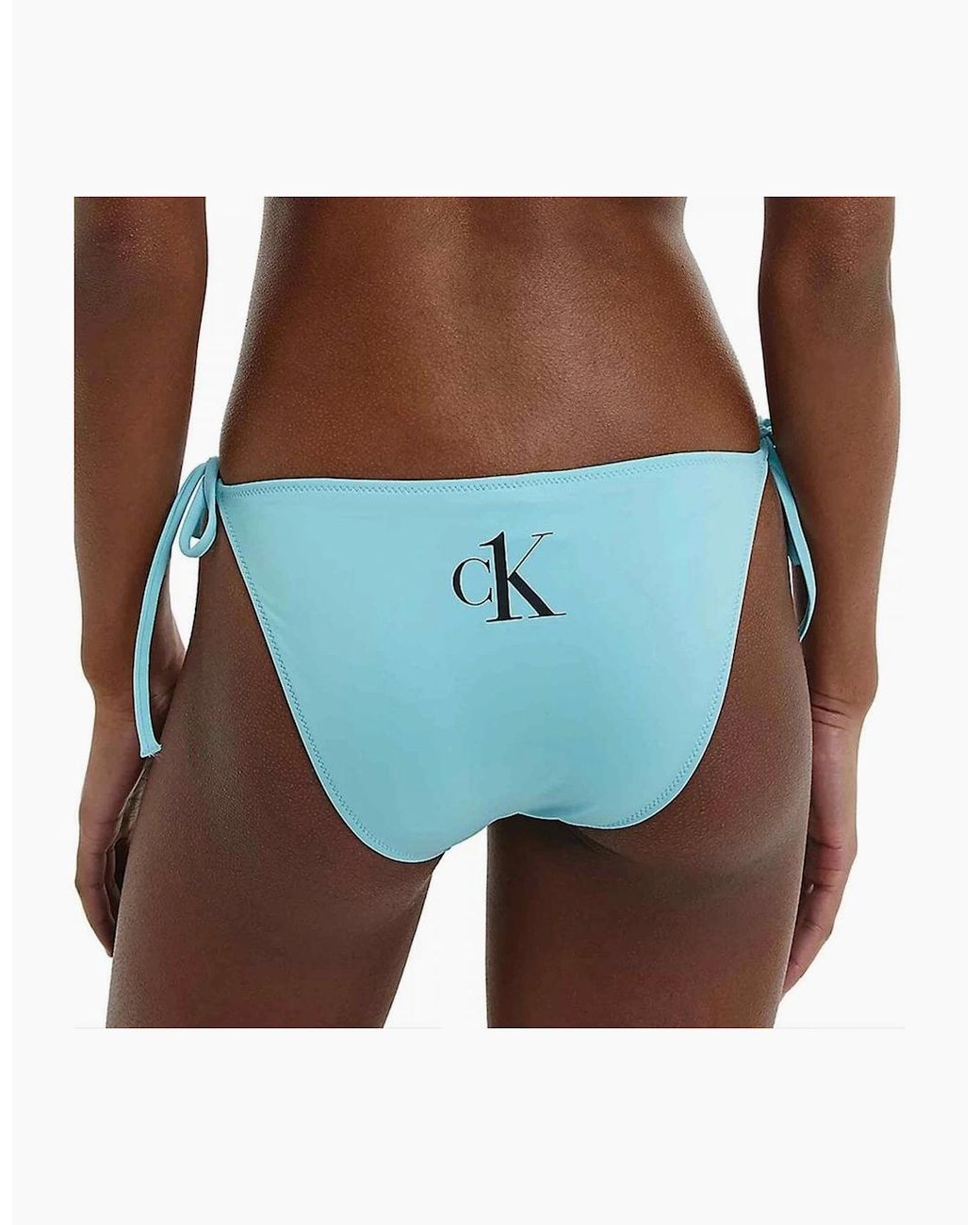 Calvin Klein Blue Ck One Side Tie Swimwear Bikini Bottom, Soft