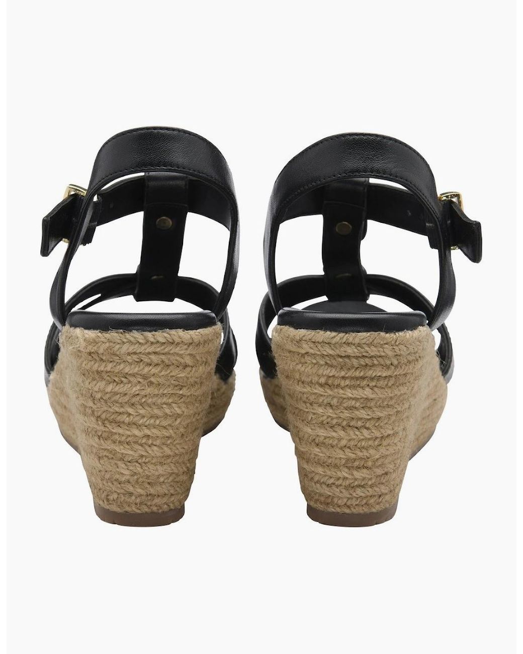Ravel Black Elling Wedge Sandals