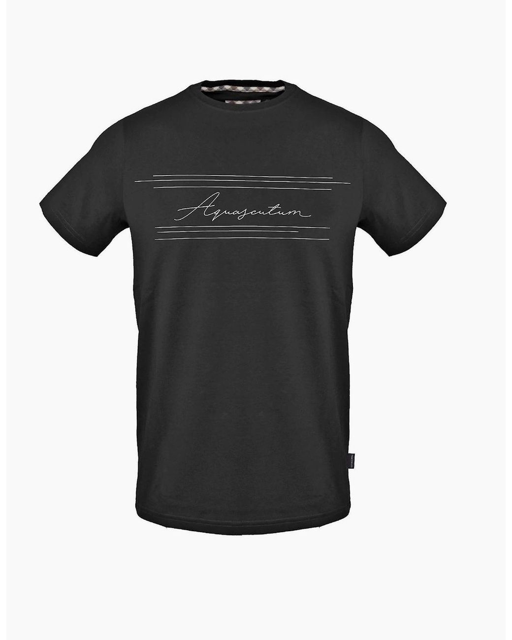 Aquascutum Black Regular Fit T-Shirt for men