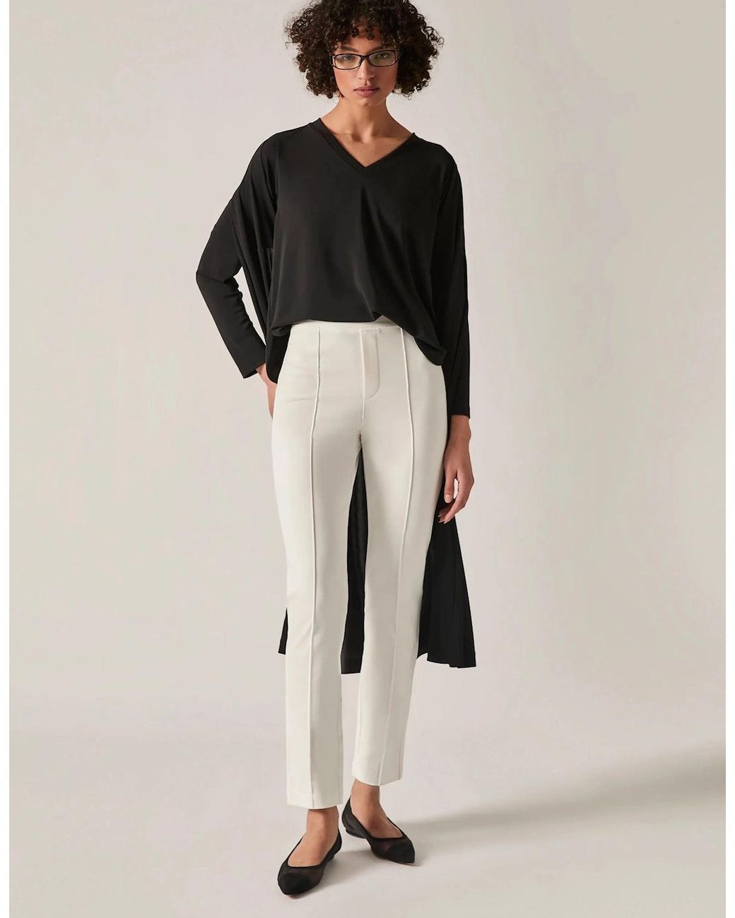 James Lakeland Natural Cigarette Trousers Cream