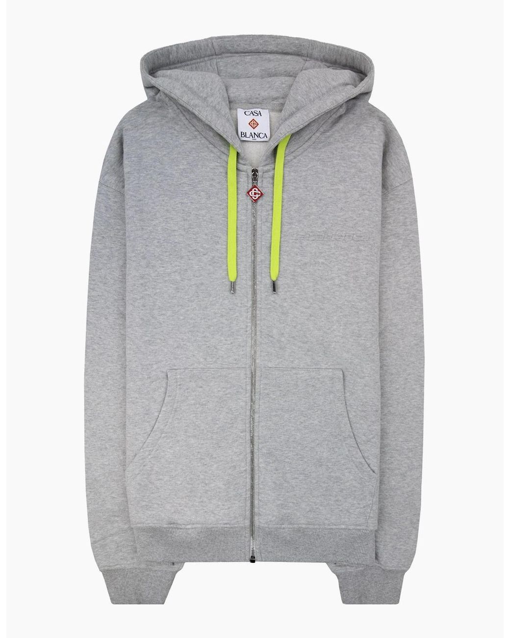 Casablanca Gray Cashmere Blend Zip Hooded Sweatshirt Marle for men