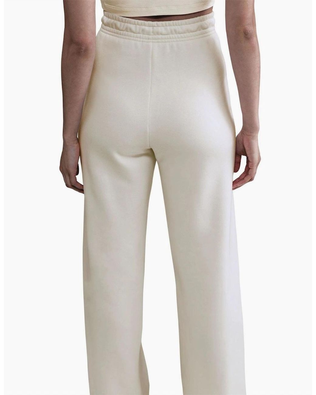 Nike White Classic Solid Patterned Wide Fit Sweatpants