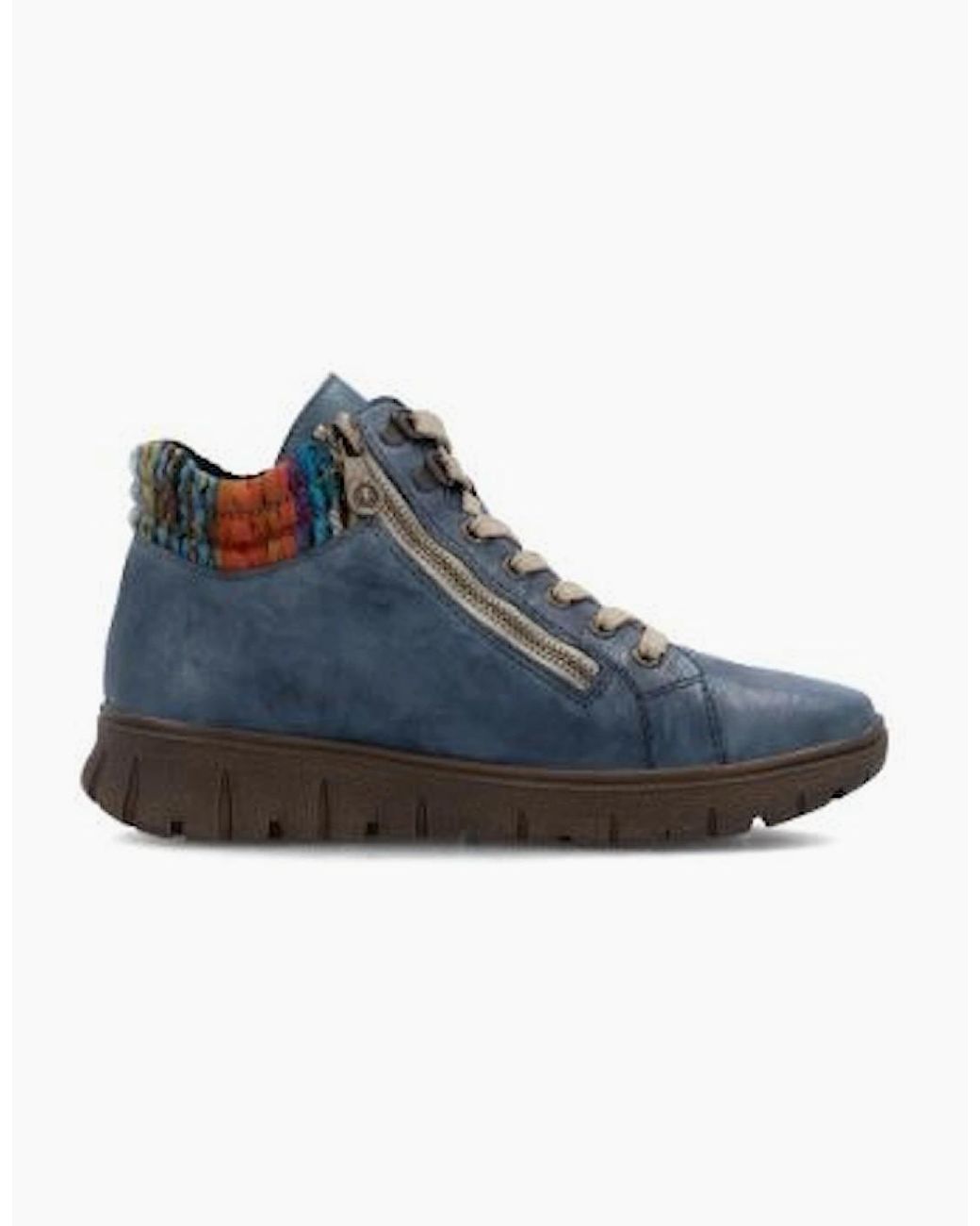 Rieker Blue Ladies Boots N1305-14 Multi Waterproof