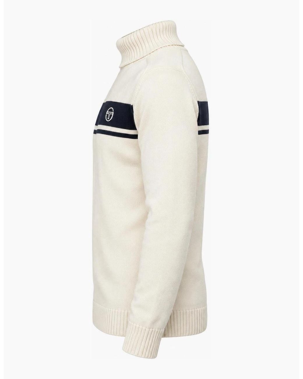 Sergio Tacchini White Damarindo Knitted Turtle Neck Jumper Maritime/Gardenia for men