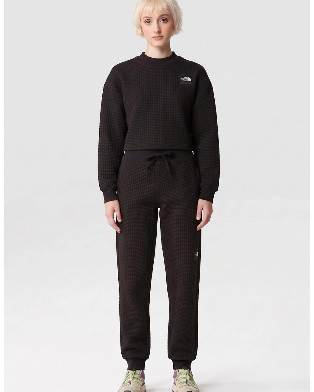 The North Face Black Mhysa Quilted Long Sleeve Cropped Tracksuit