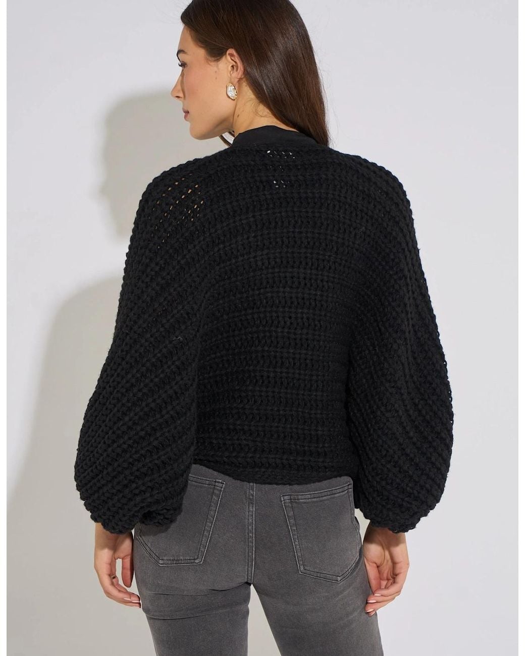 Gini London Black Oversized Bow Multi Way Wear Knit Jumper