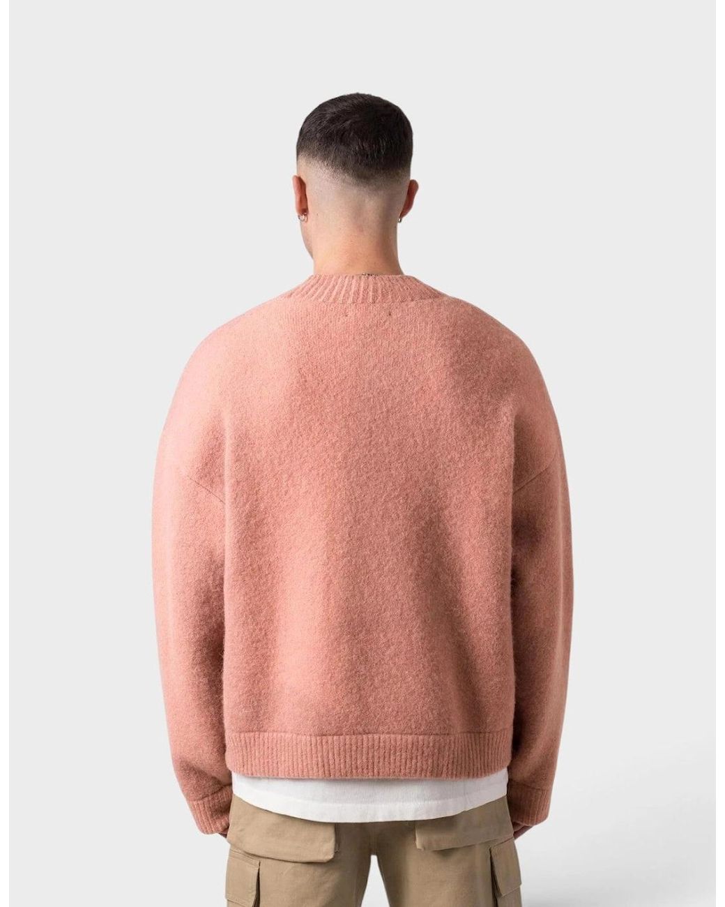 Represent Pink Sprayed Horizons Wool Sweater Sunrise for men