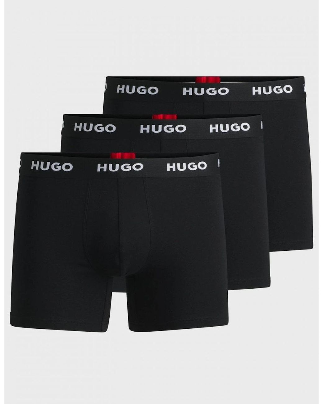 Boss Black Hugo Three-Pack Of Stretch-Cotton Boxer Briefs With Logo Waistbands for men