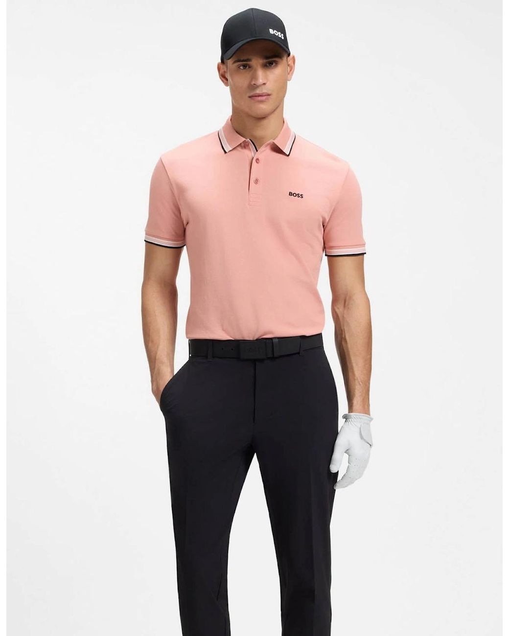 Boss Red Boss Paddy Cotton-Piqué Polo Shirt With Contrast Logo for men