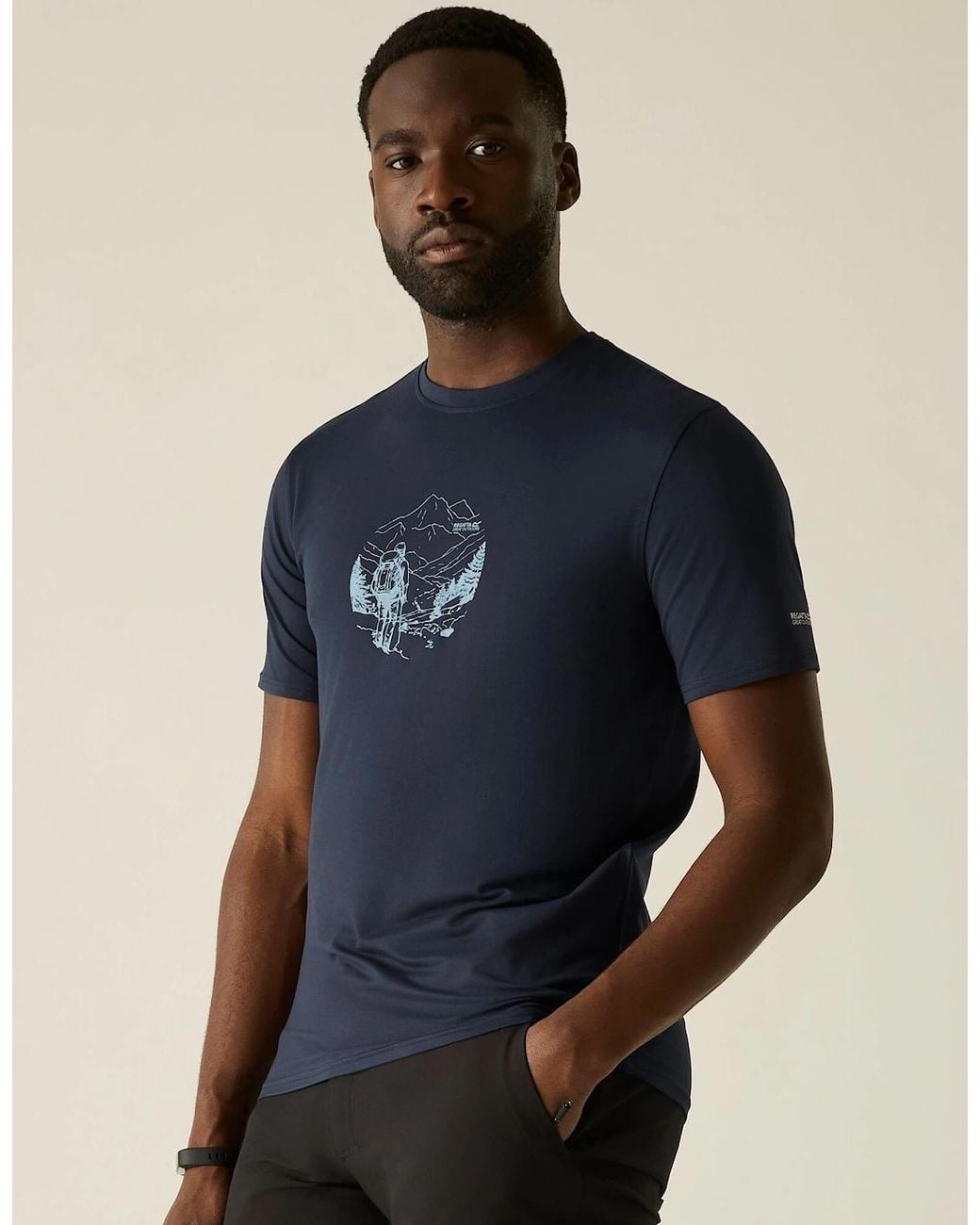 Regatta Blue Fingal Line Art Stretch T-Shirt for men