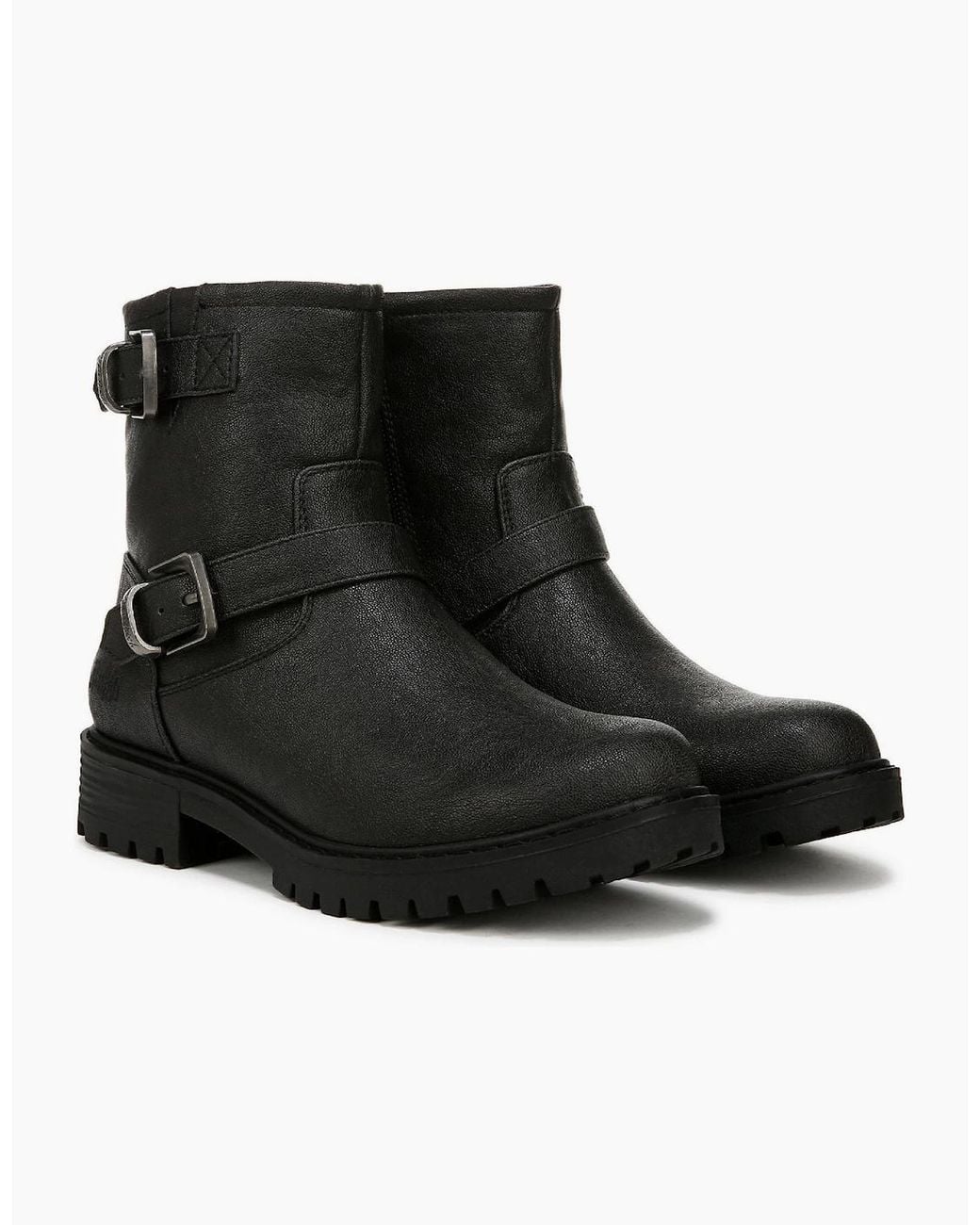 Blowfish Black Raven Biker Low Heel Side-Zip Boots