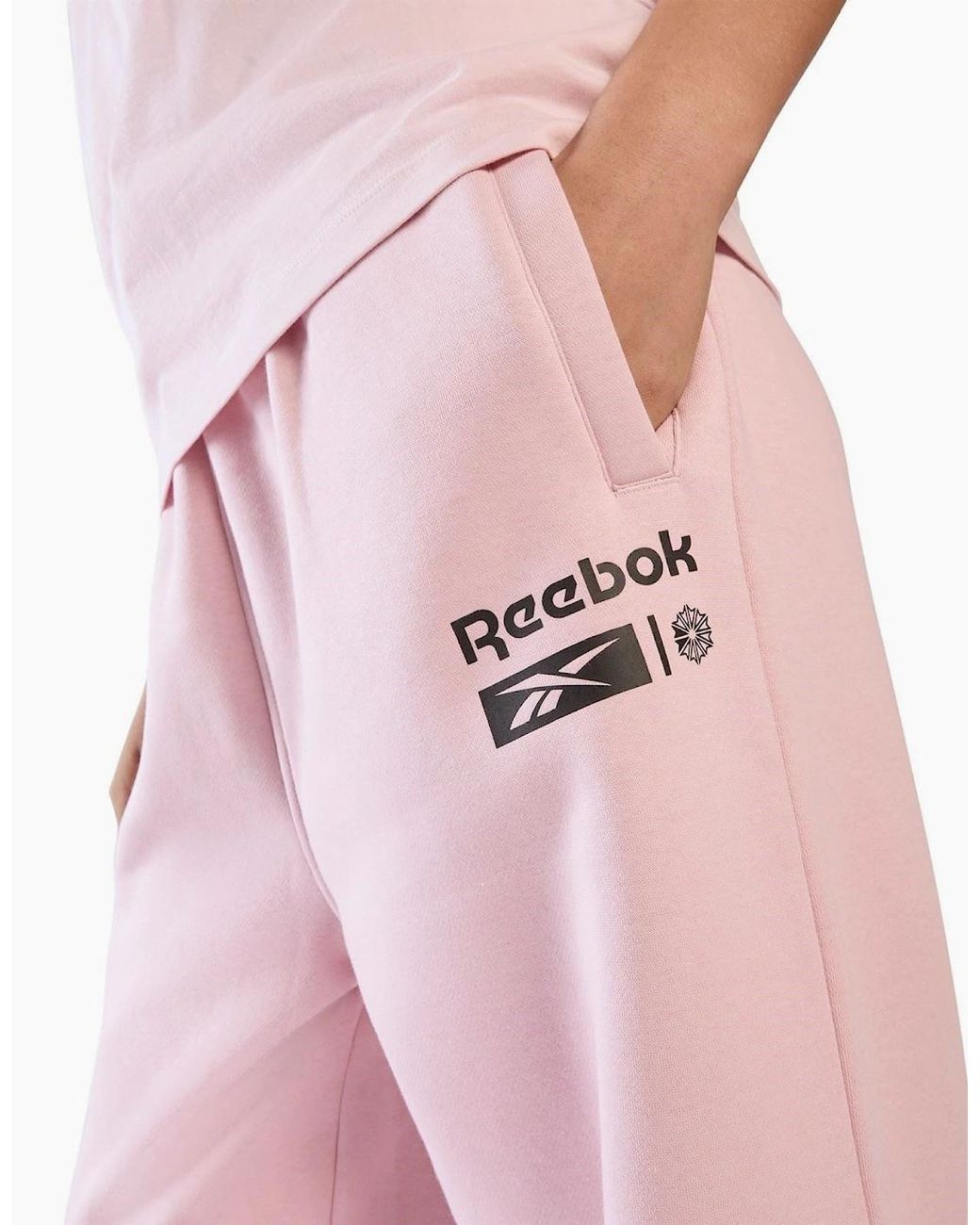 Reebok Pink Relaxed Fleece Joggers Cotton Joggers