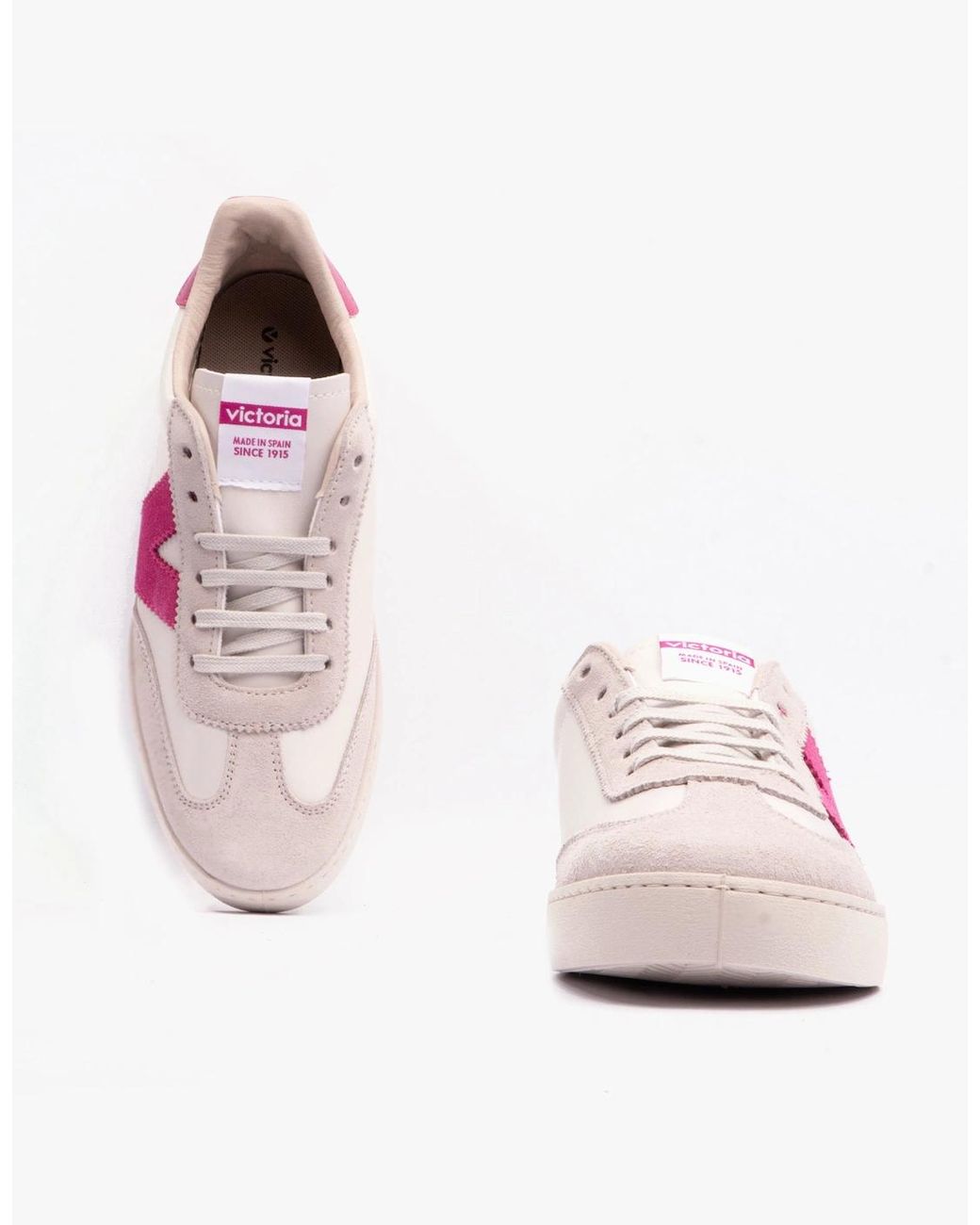 Victoria Pink Berlin Faux Leather & Split Trainers Fucsia