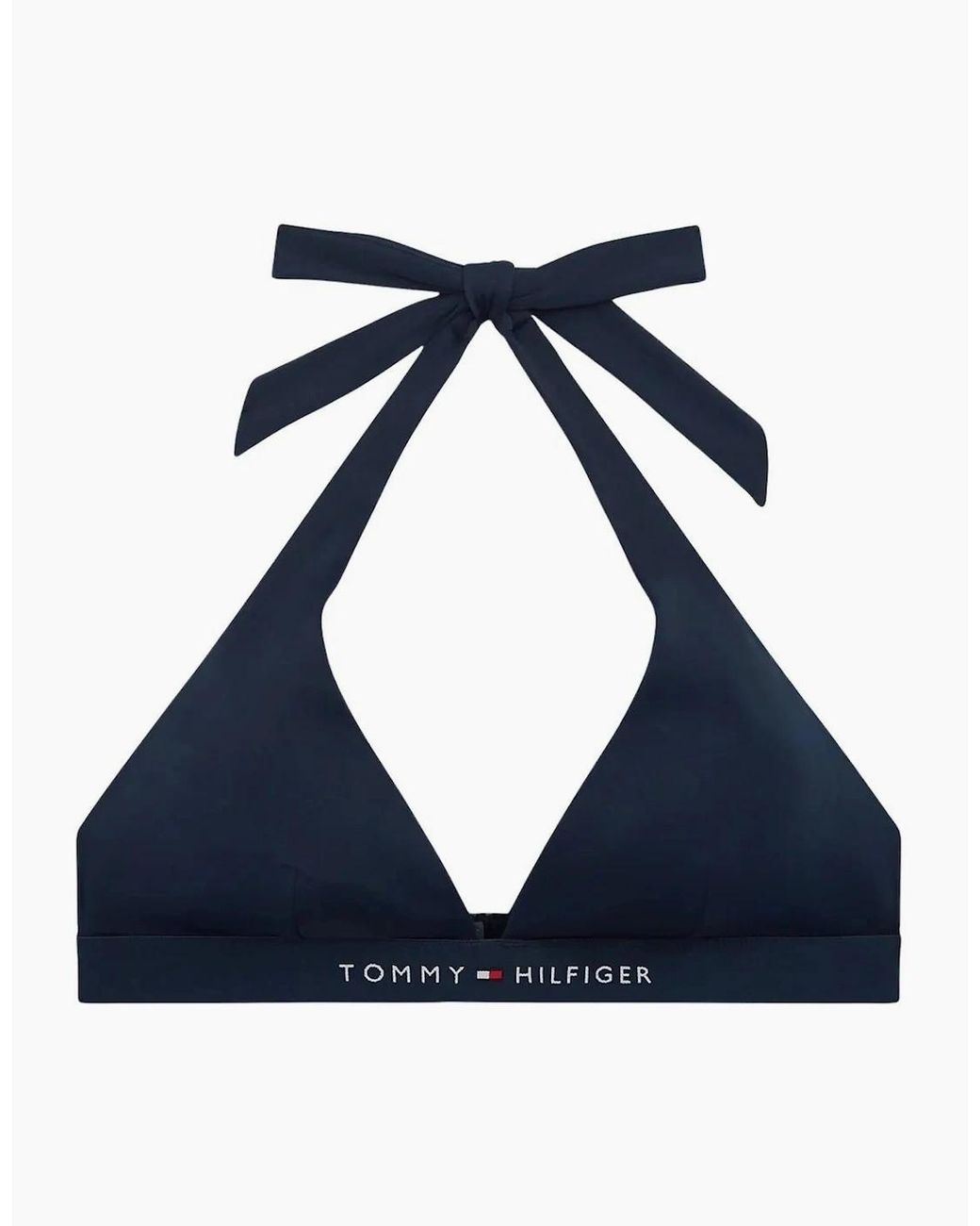 Tommy Hilfiger Blue Th Original Halterneck Bikini Top, Dark Night
